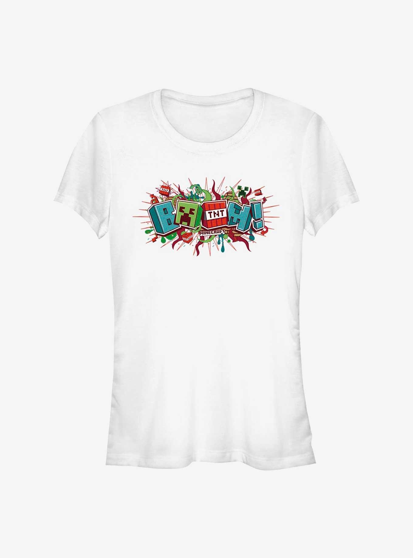 Minecraft Creeper Boom Girls T-Shirt, WHITE, hi-res