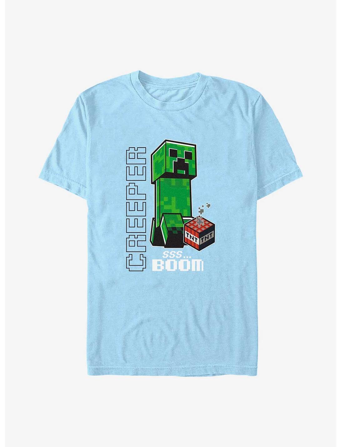 Minecraft Creepers Go Boom T-Shirt, LT BLUE, hi-res