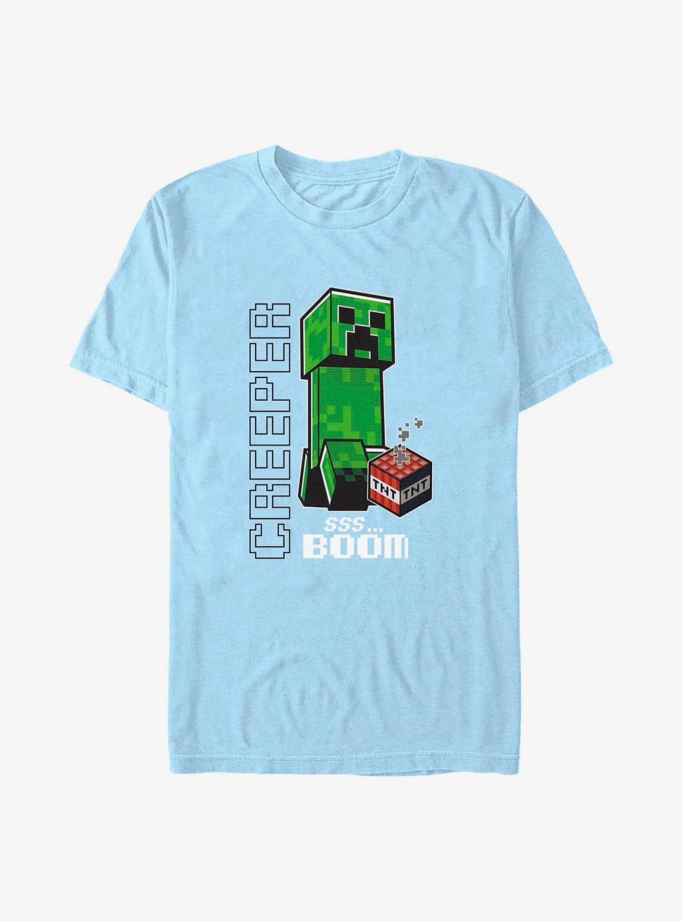 Minecraft Creepers Go Boom T-Shirt, LT BLUE, hi-res