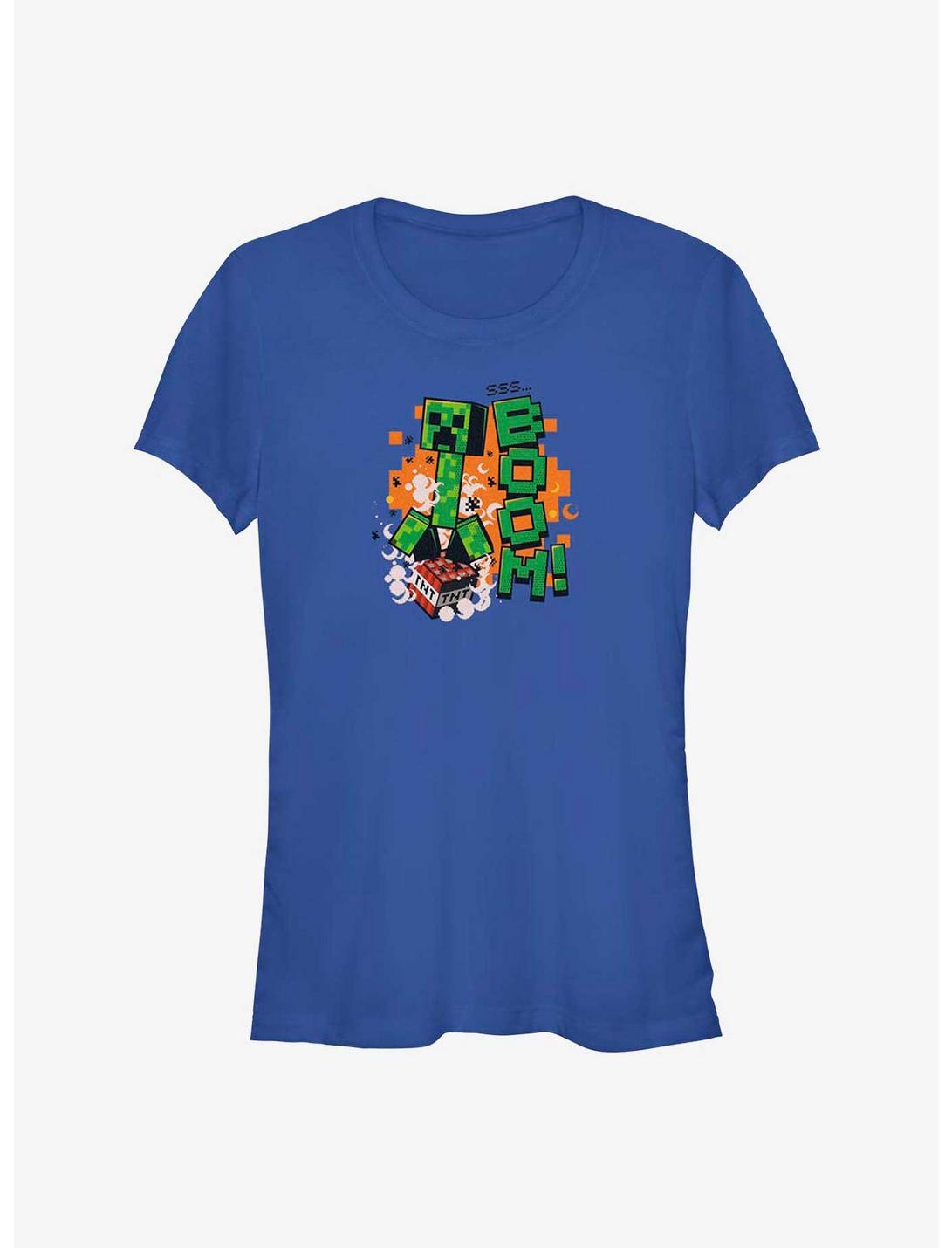 Minecraft Creeper Boom Girls T-Shirt, ROYAL, hi-res