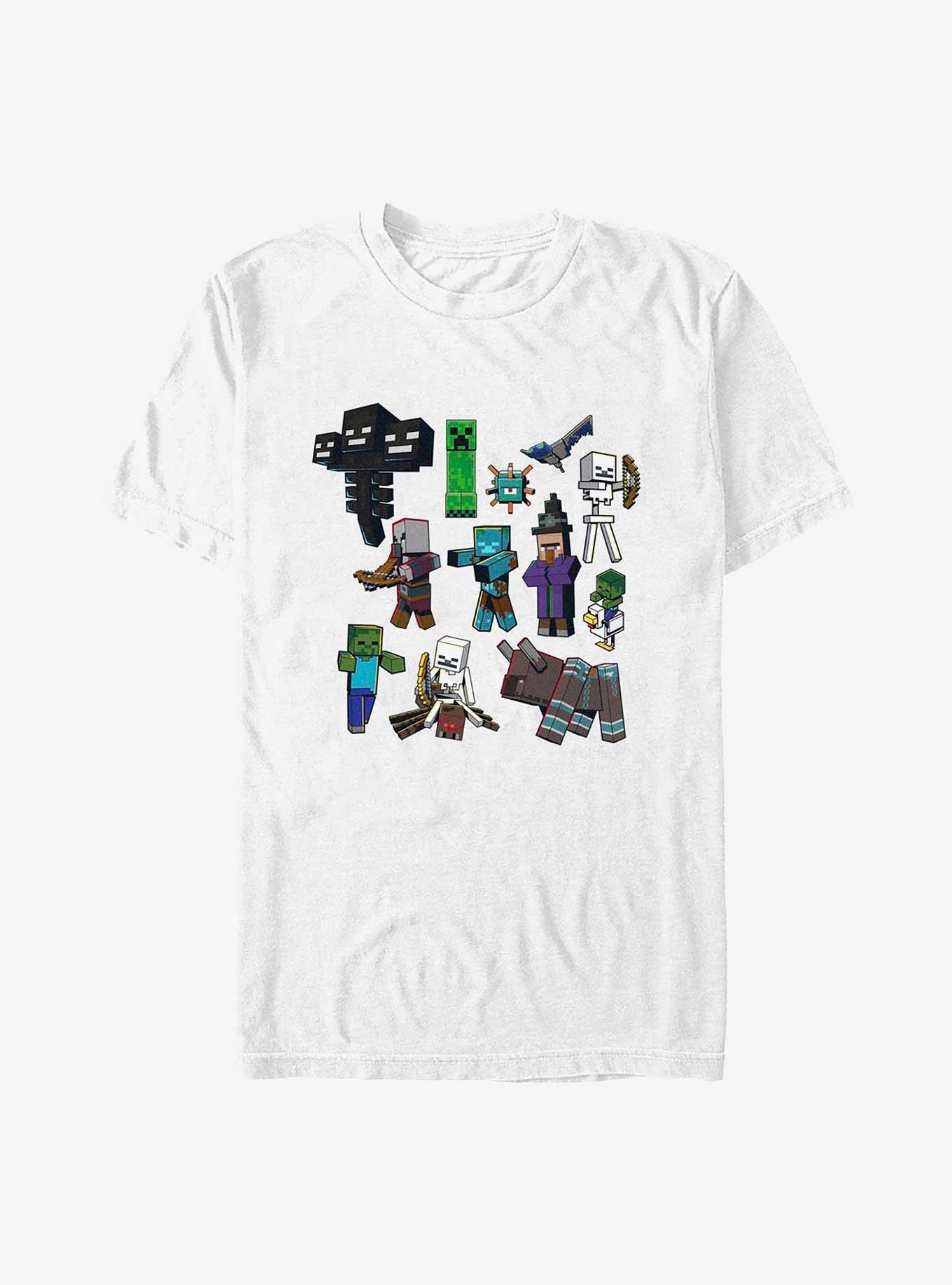 Minecraft Hostile Mobs T-Shirt, WHITE, hi-res
