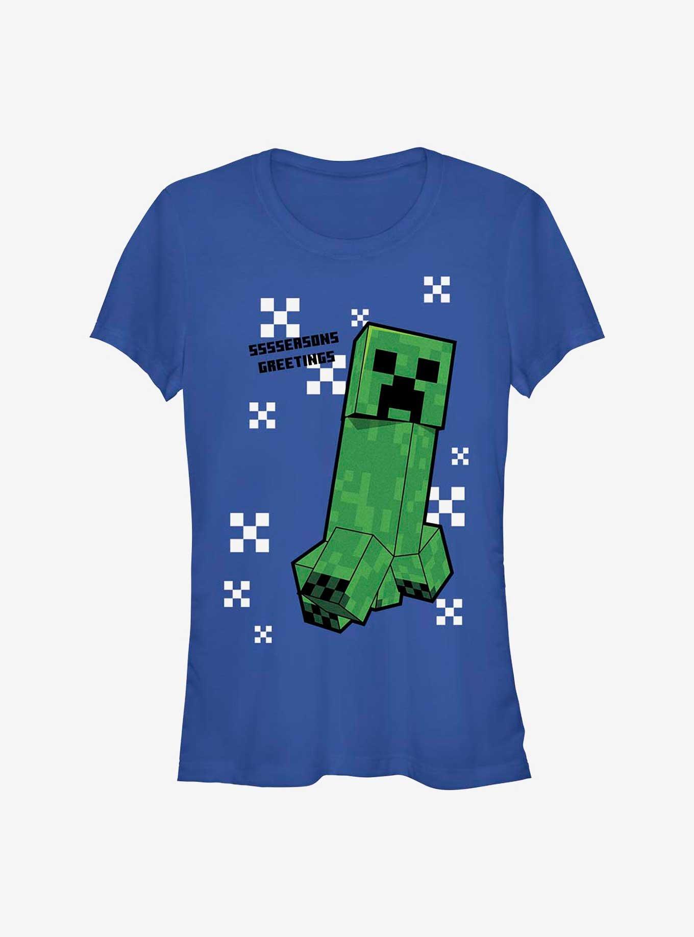 Minecraft Creeper Greetings Girls T-Shirt
