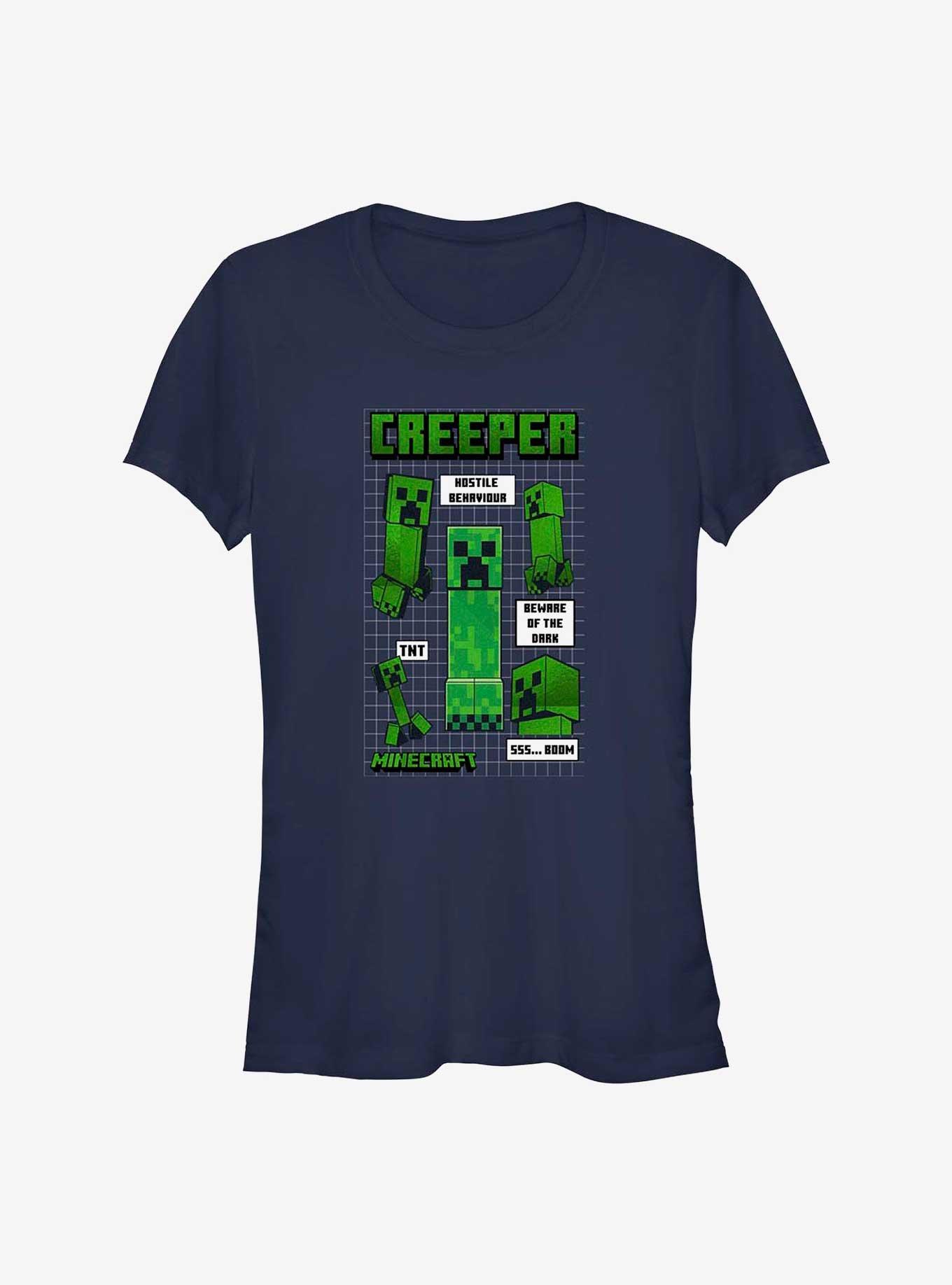 Minecraft Creeper Infograph Girls T-Shirt