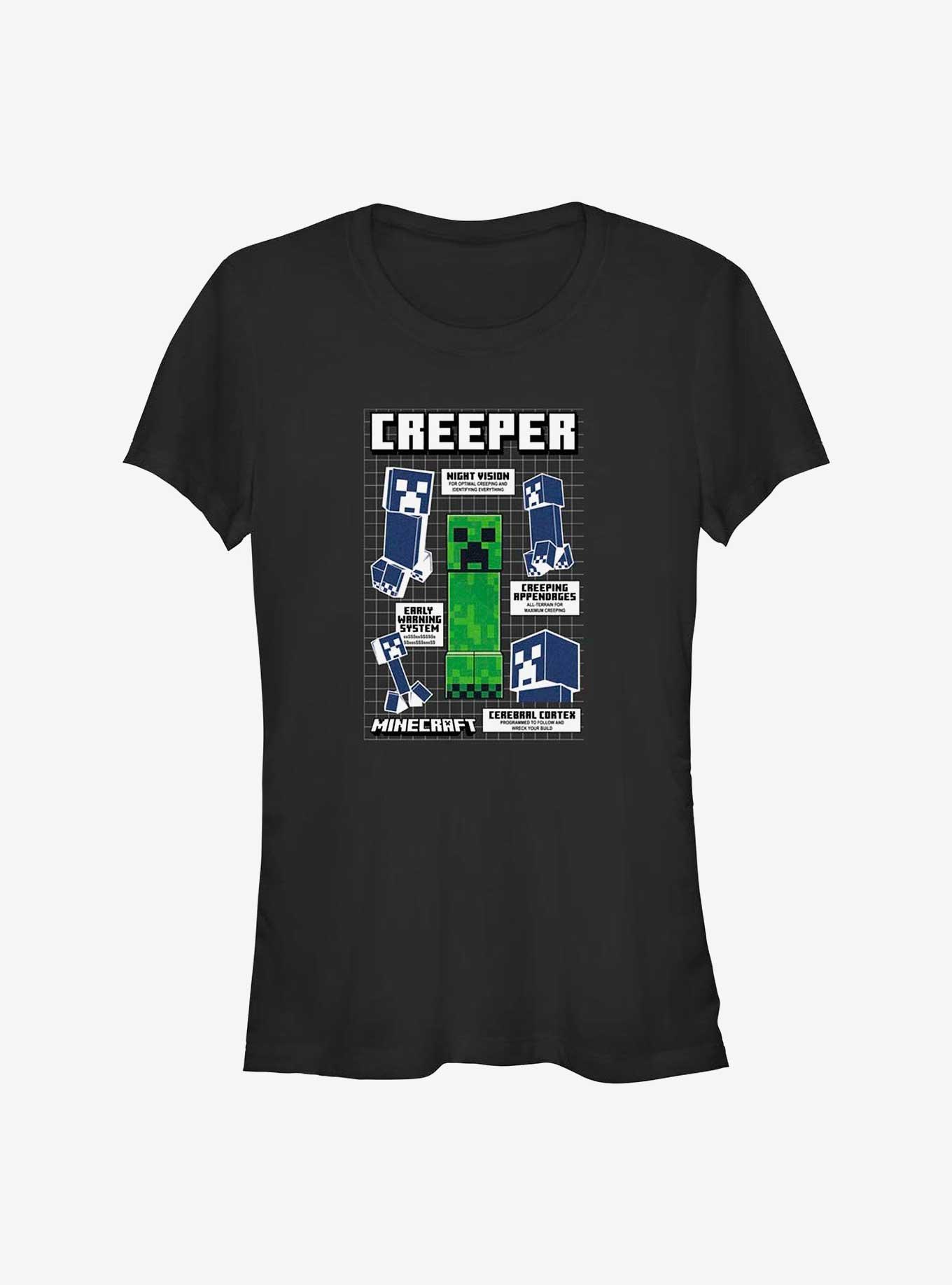 Minecraft Creeper Infograph Girls T-Shirt, , hi-res