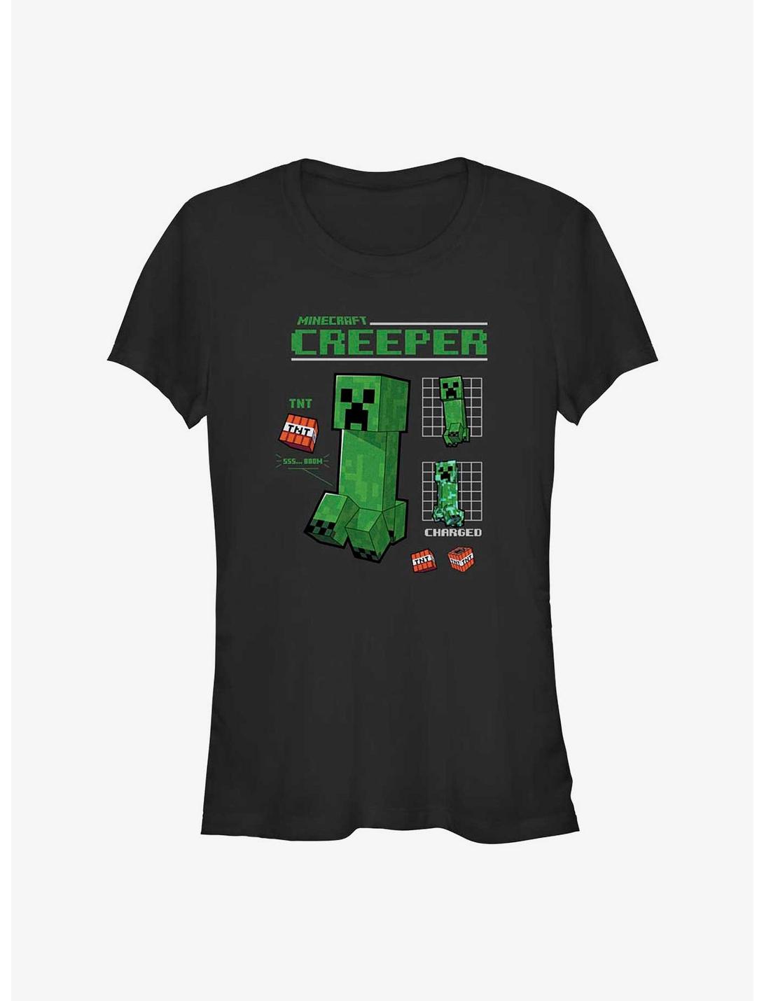 Minecraft Creeper Intel Girls T-Shirt, BLACK, hi-res