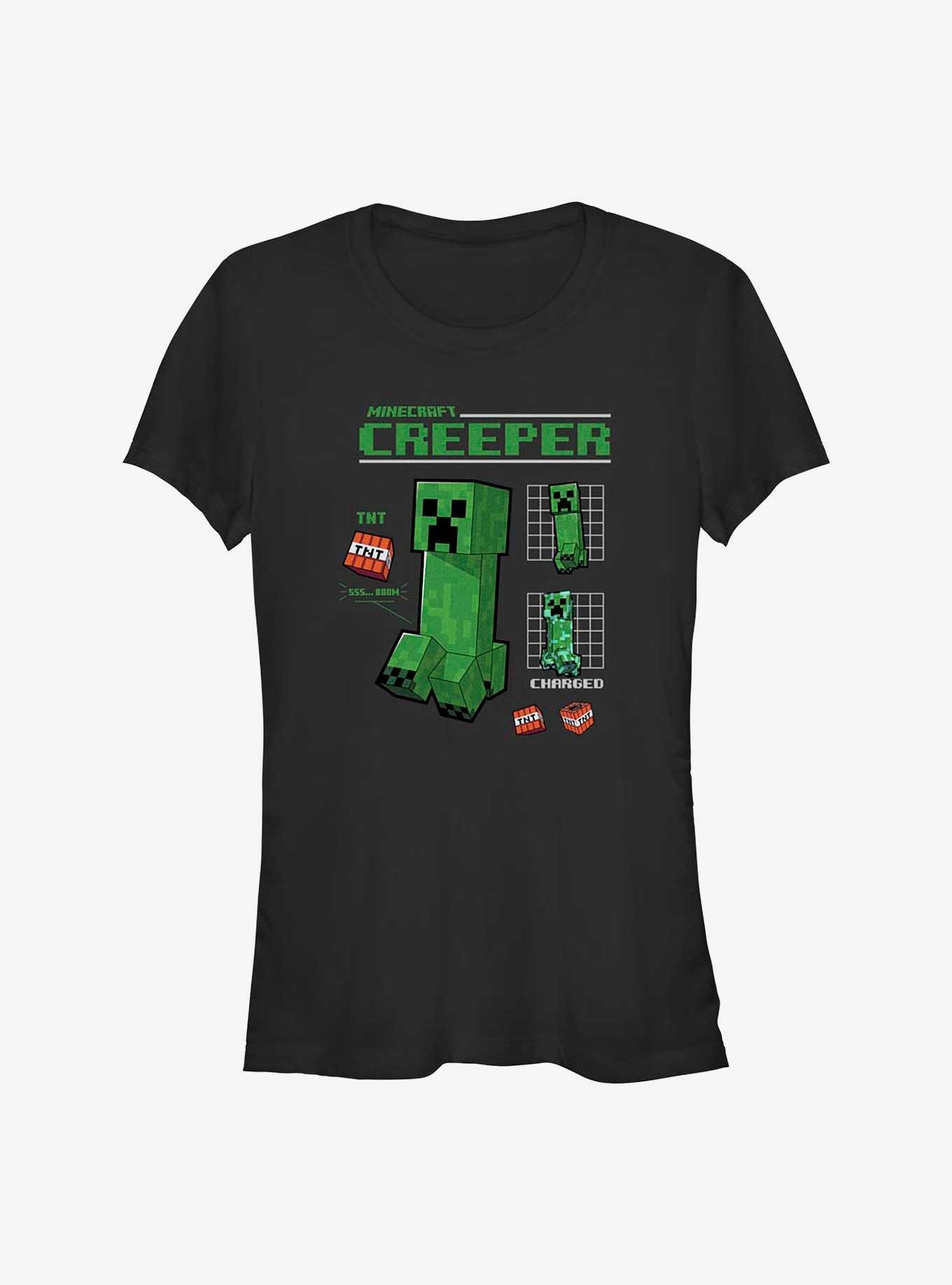 Minecraft Creeper Intel Girls T-Shirt, BLACK, hi-res