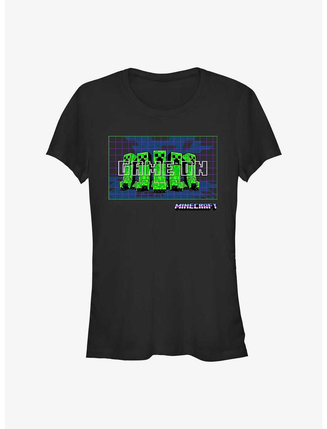 Minecraft Game On Creeper Girls T-Shirt, BLACK, hi-res