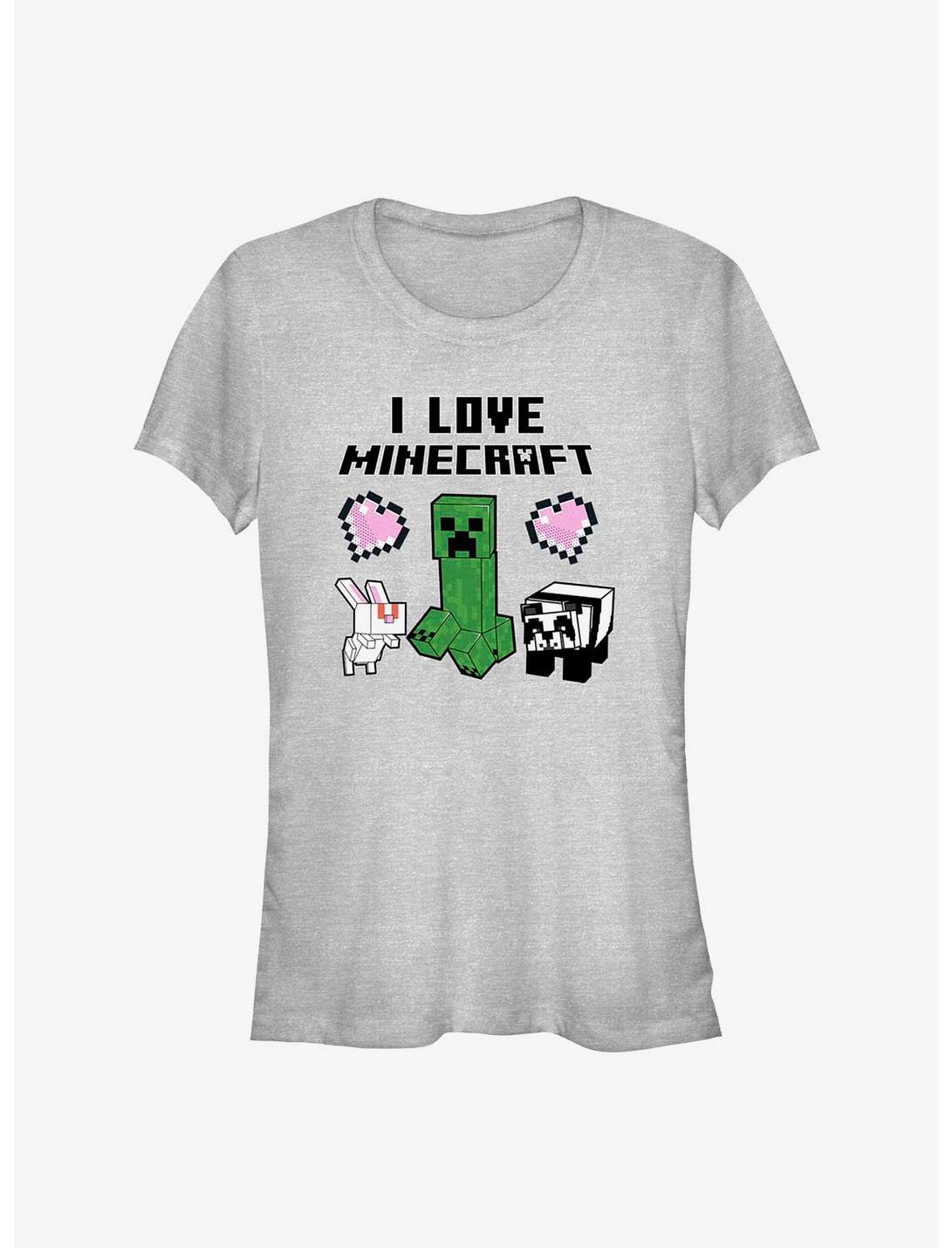 Minecraft I Love Minecraft Girls T-Shirt, ATH HTR, hi-res