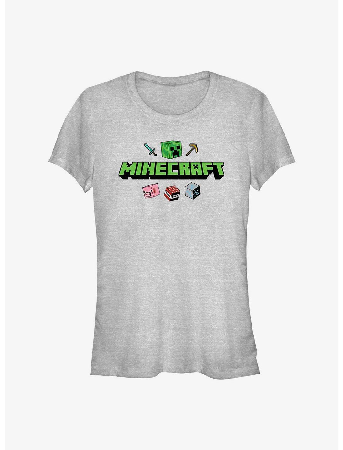 Minecraft Logo Girls T-Shirt, ATH HTR, hi-res