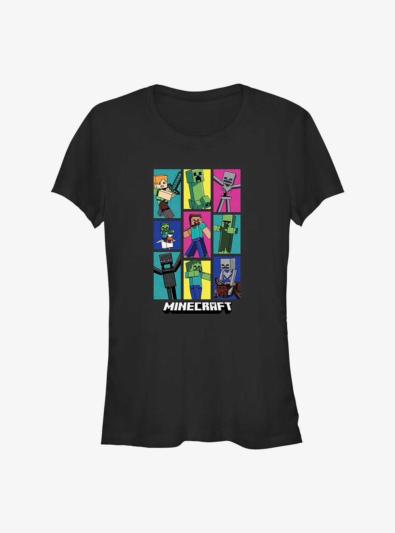 Minecraft Mob Bunch Girls T-Shirt, BLACK, hi-res