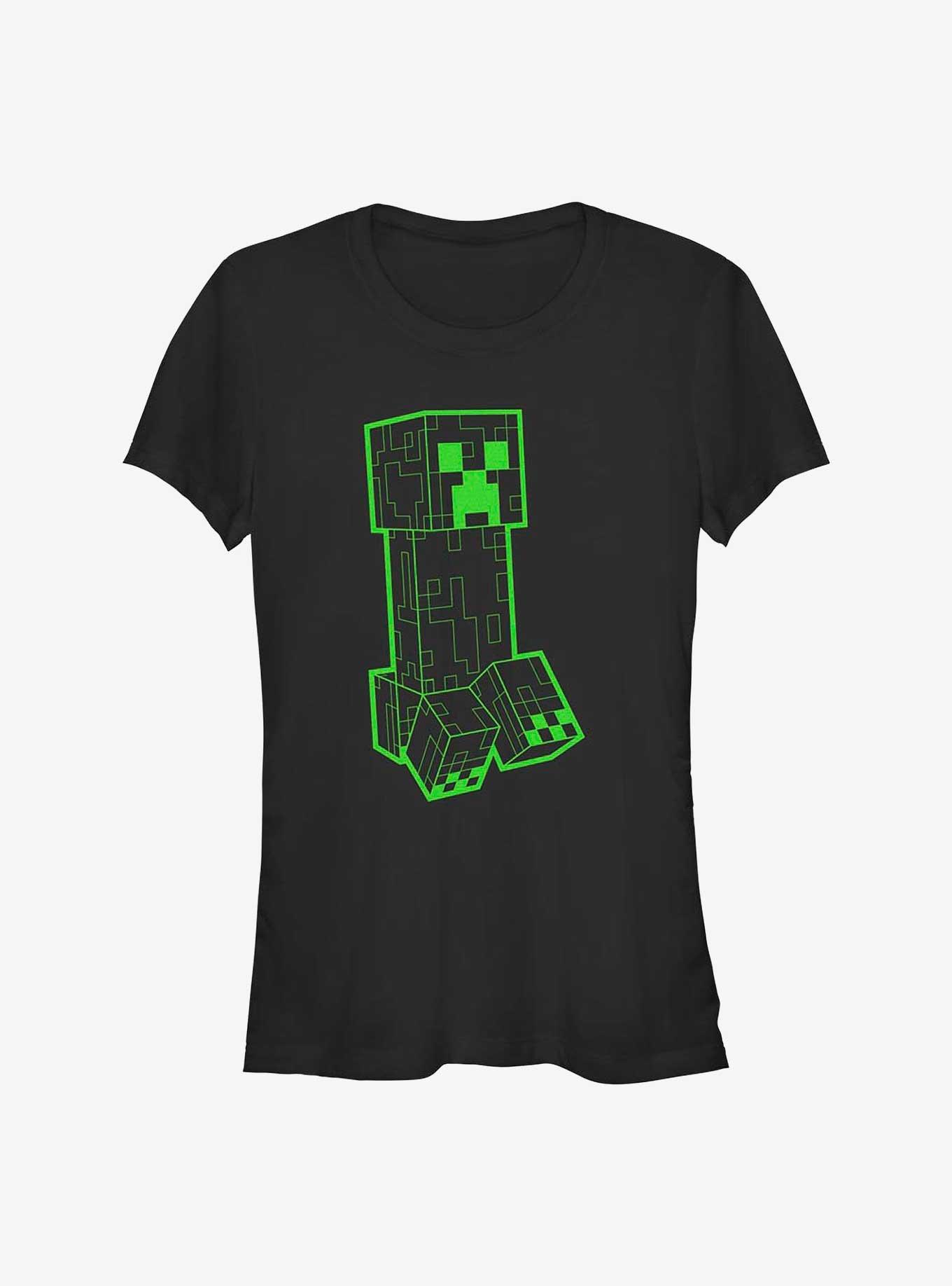 Minecraft Neon Creeper Girls T-Shirt, BLACK, hi-res