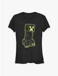 Minecraft Neon Creeper Girls T-Shirt, BLACK, hi-res