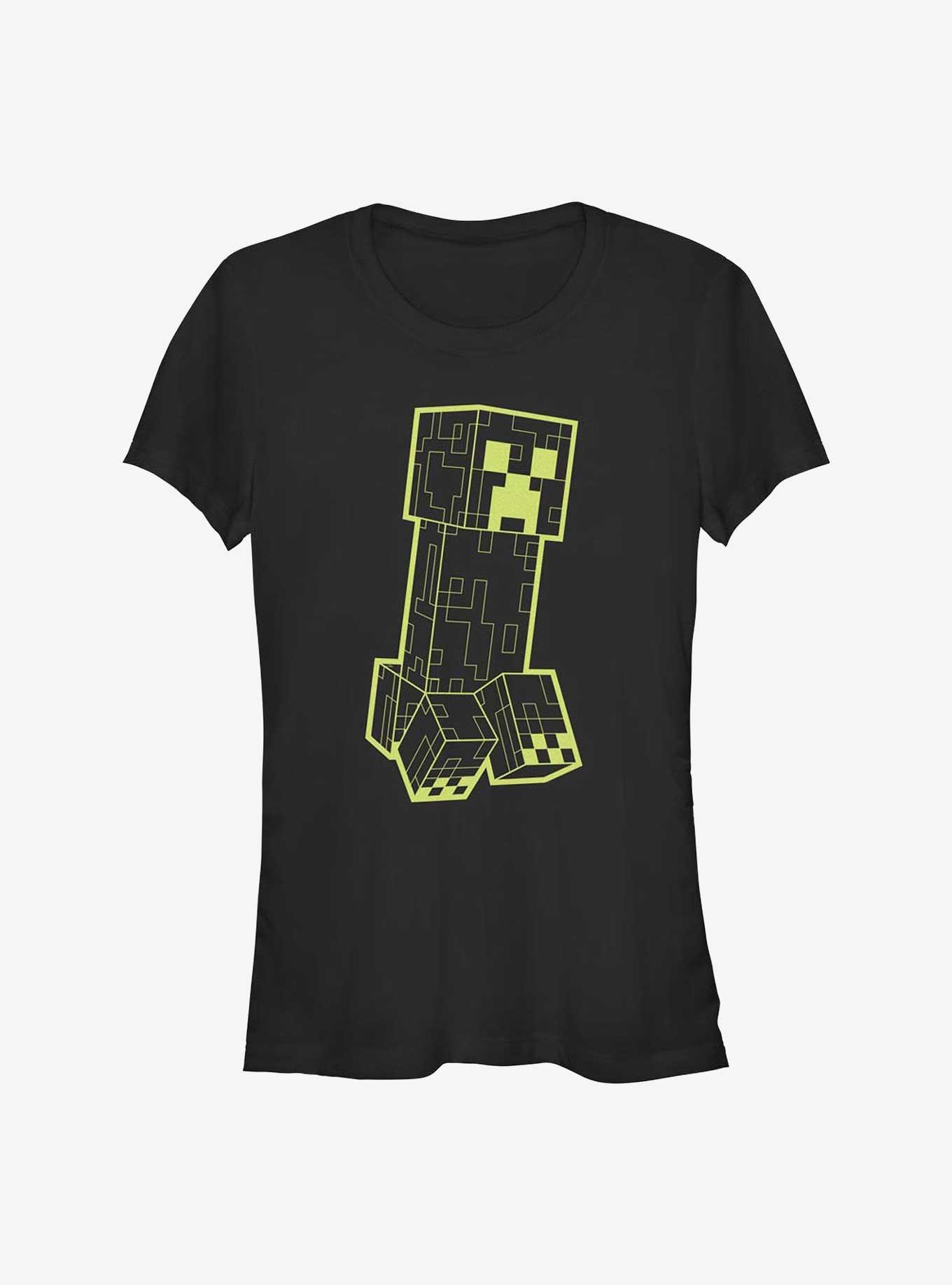 Minecraft Neon Creeper Girls T-Shirt, BLACK, hi-res