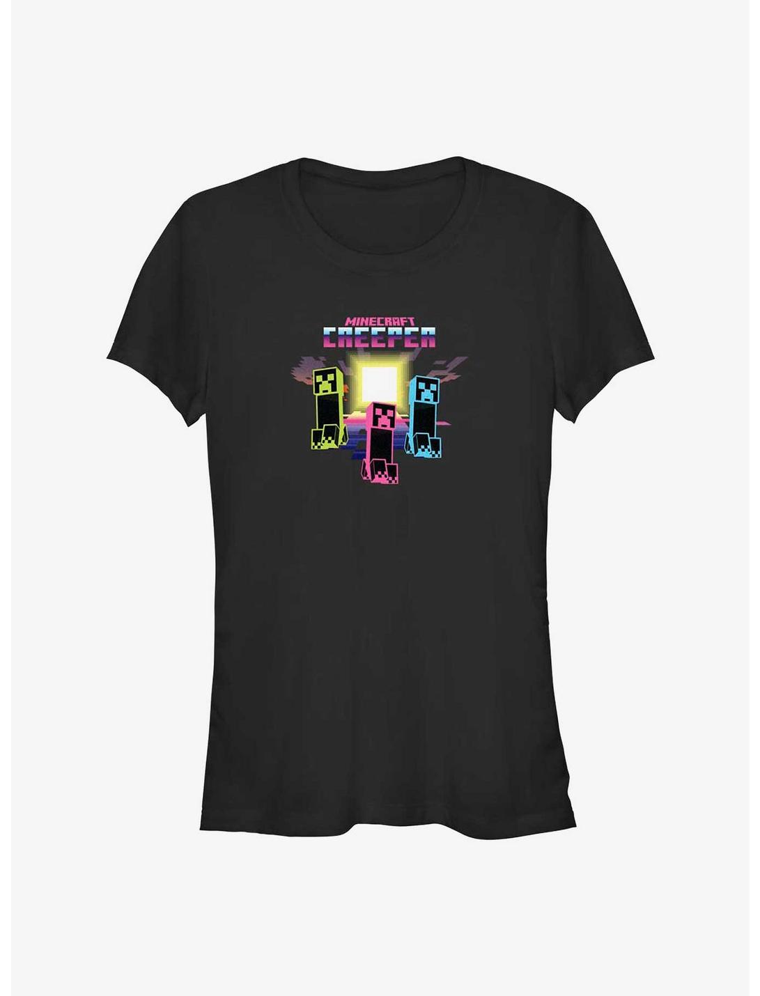 Minecraft Neon Creepers Ascended Girls T-Shirt, BLACK, hi-res