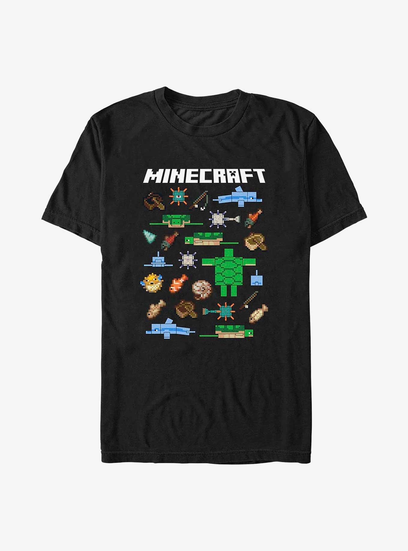 Minecraft Aquatic Mobs T-Shirt, BLACK, hi-res