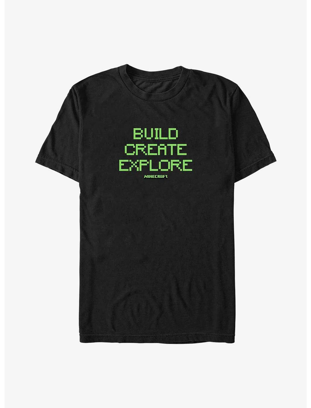 Minecraft Build Create Explore T-Shirt, BLACK, hi-res