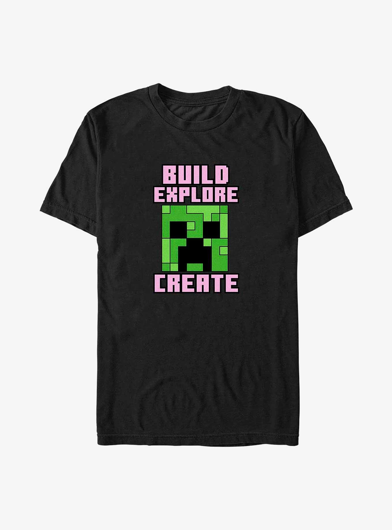Minecraft Creeper Create T-Shirt, BLACK, hi-res