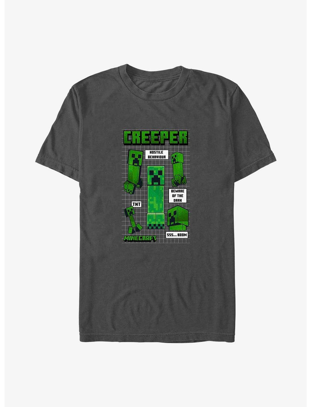Minecraft Creeper Infograph T-Shirt, CHARCOAL, hi-res