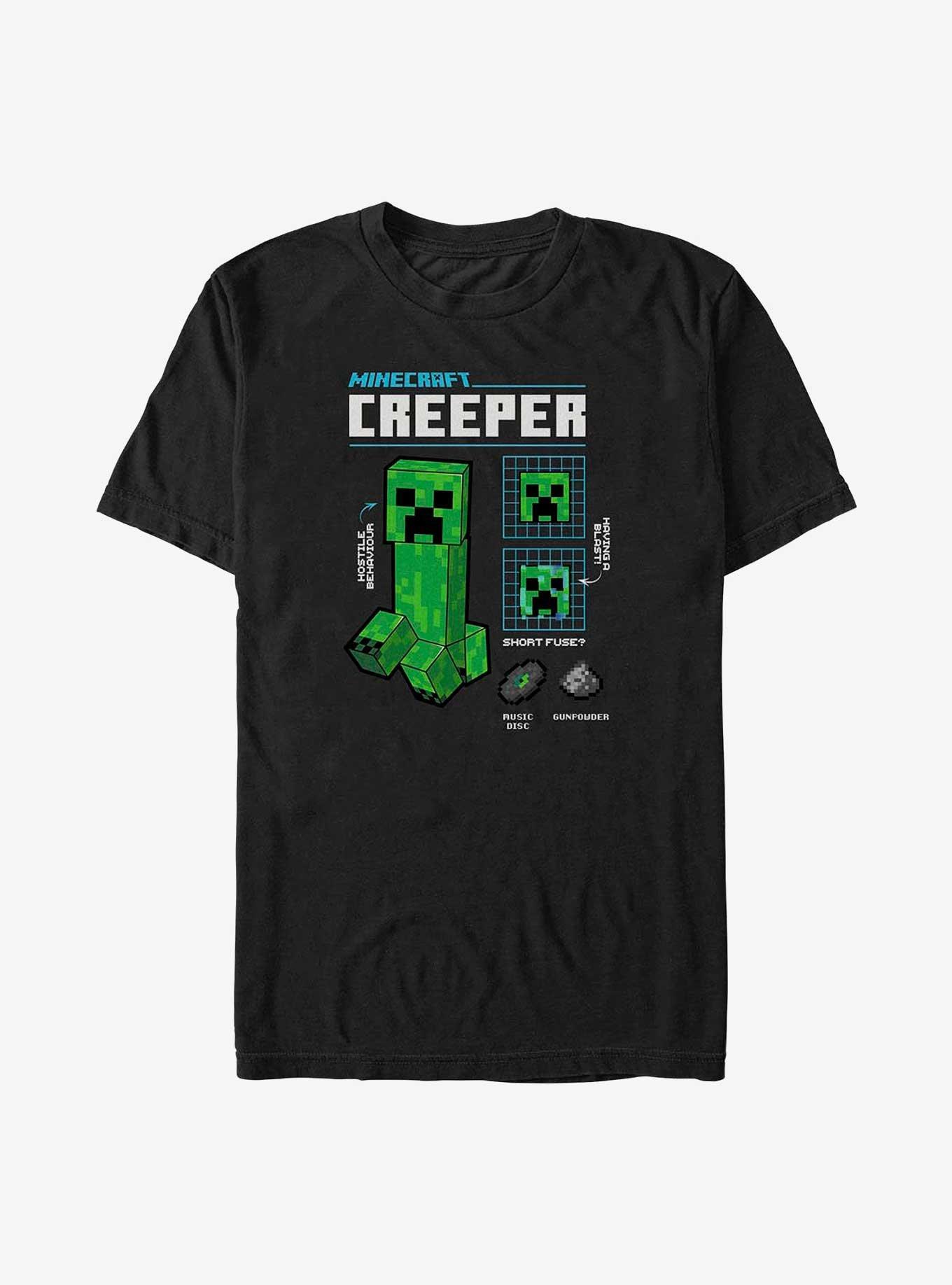 Minecraft Creeper Schematic T-Shirt, BLACK, hi-res