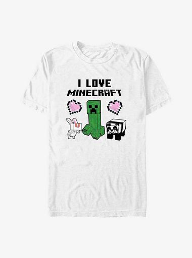 Minecraft Legends Logo & Characters Crew Neck Short Sleeve Boy's White  T-shirt-XS