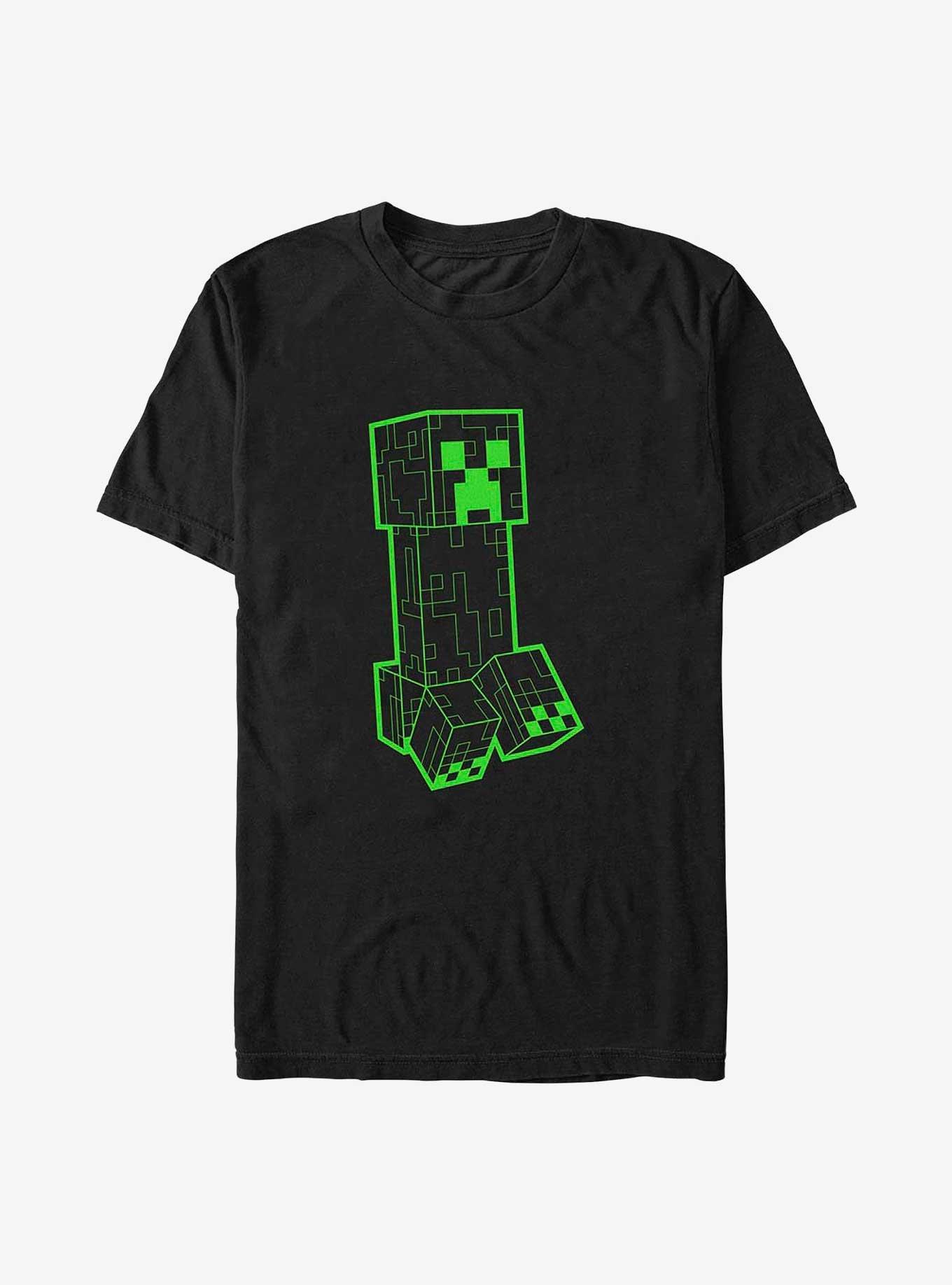 Minecraft Neon Creeper T-Shirt, BLACK, hi-res