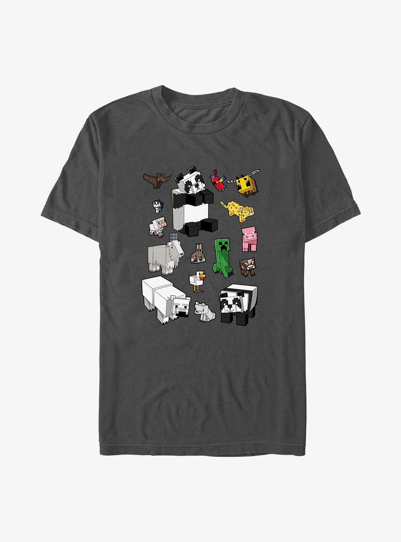 Minecraft Overworld Mobs T-Shirt, CHARCOAL, hi-res