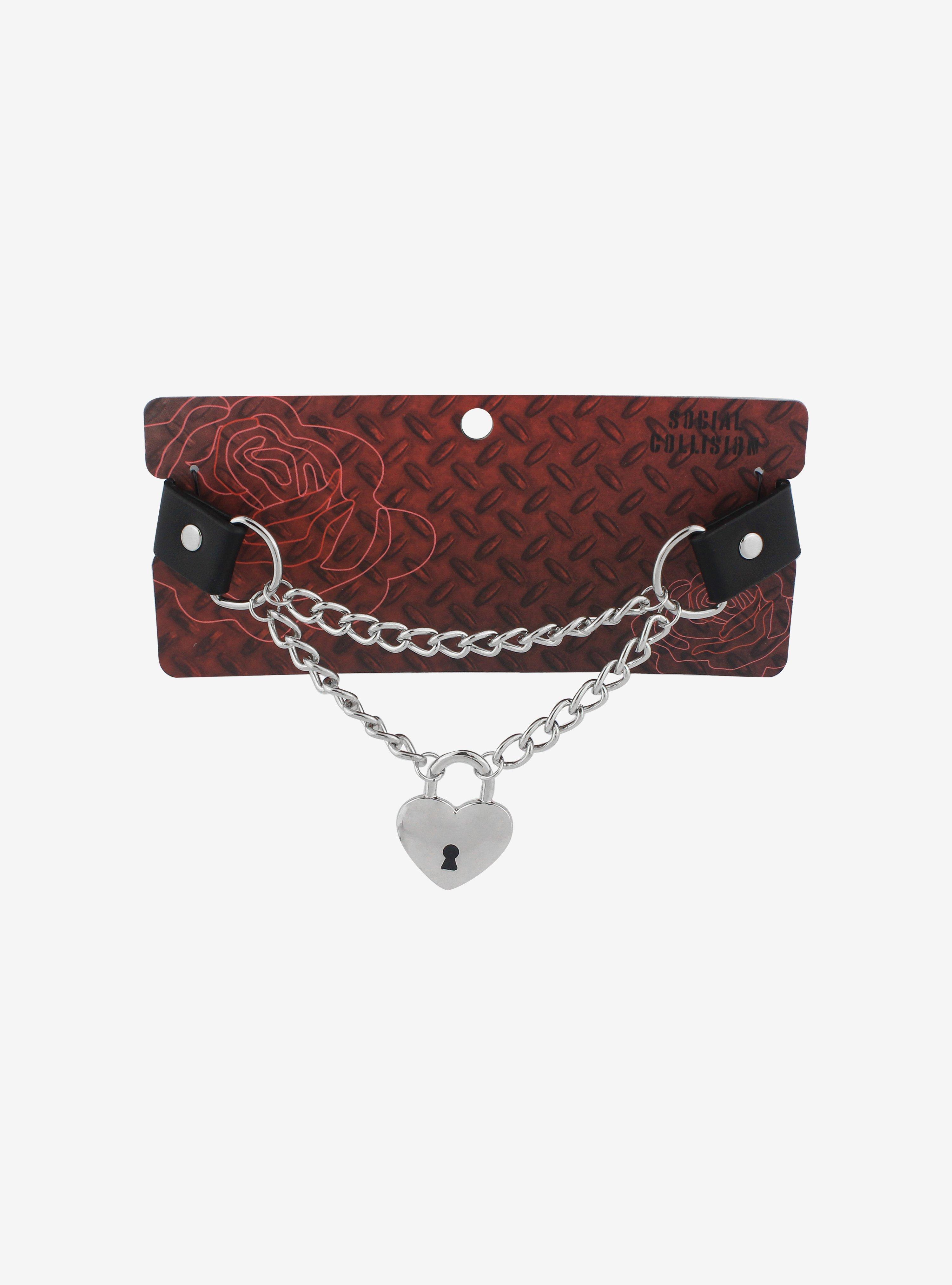 Heart Padlock Choker, , hi-res