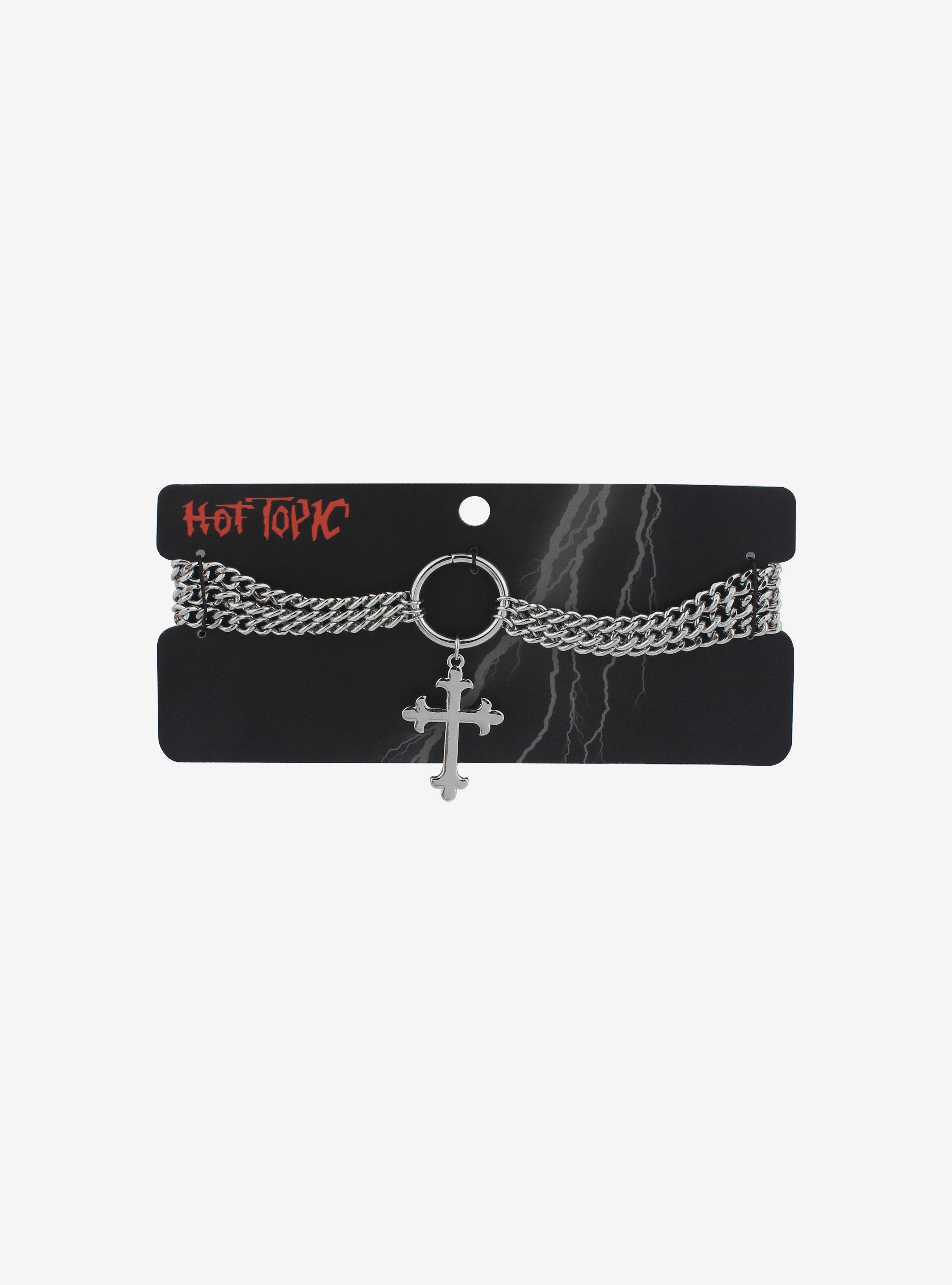 Triple Chain Cross Choker | Hot Topic