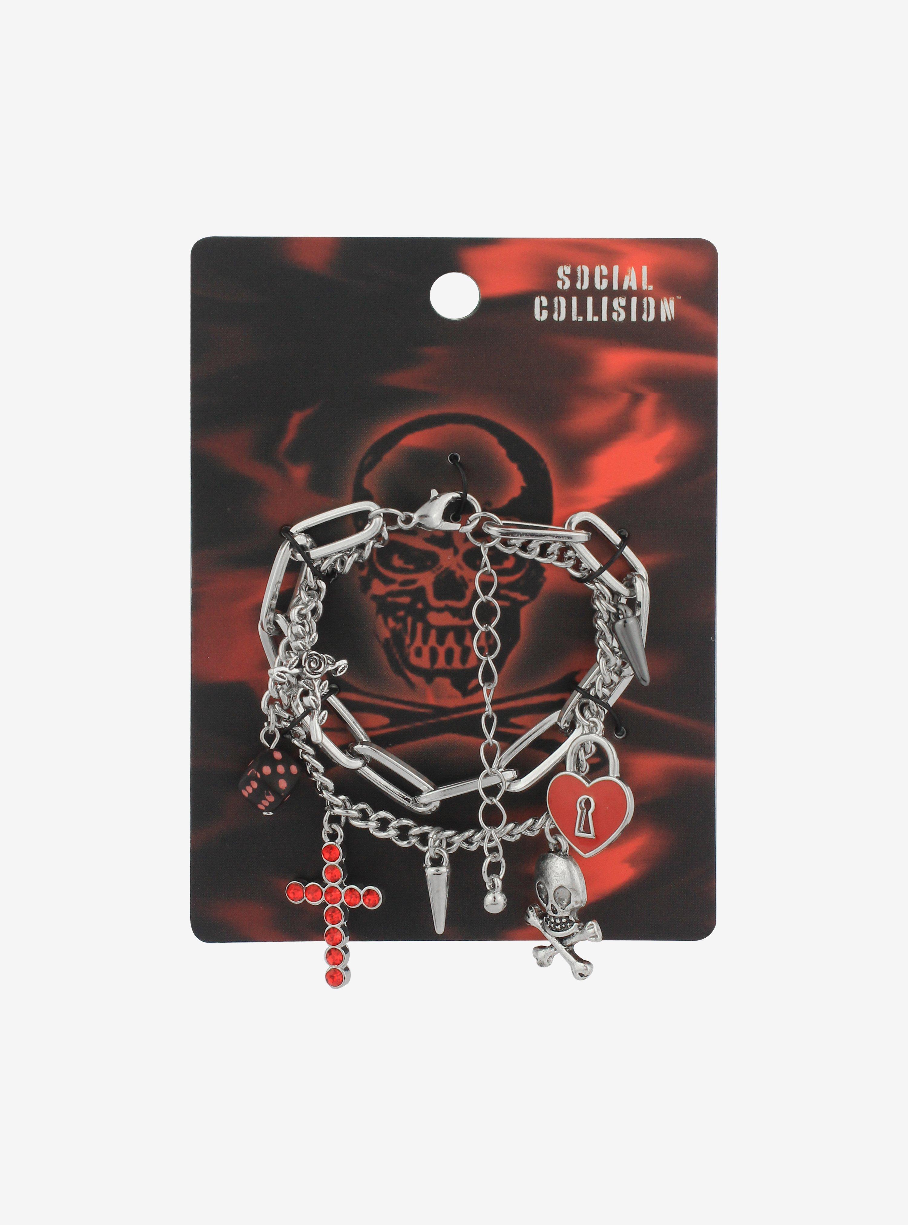 Goth Charm Bracelet, , hi-res