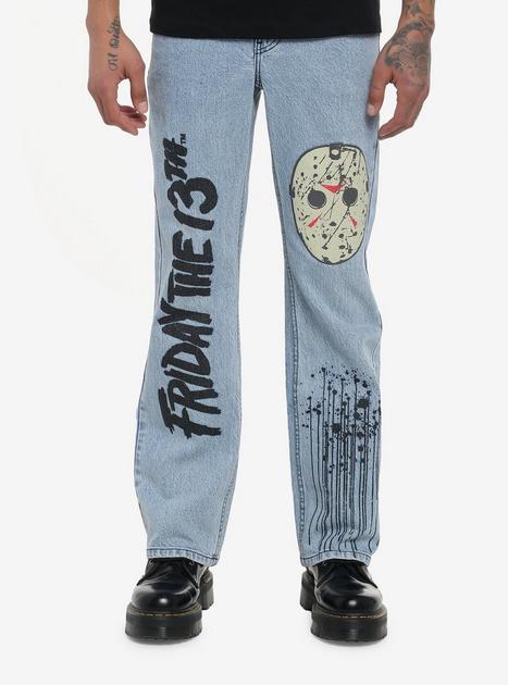 パンツ Jason Friday The 13th Jason Voorhees Mask Straight Leg Jeans | Hot Topic