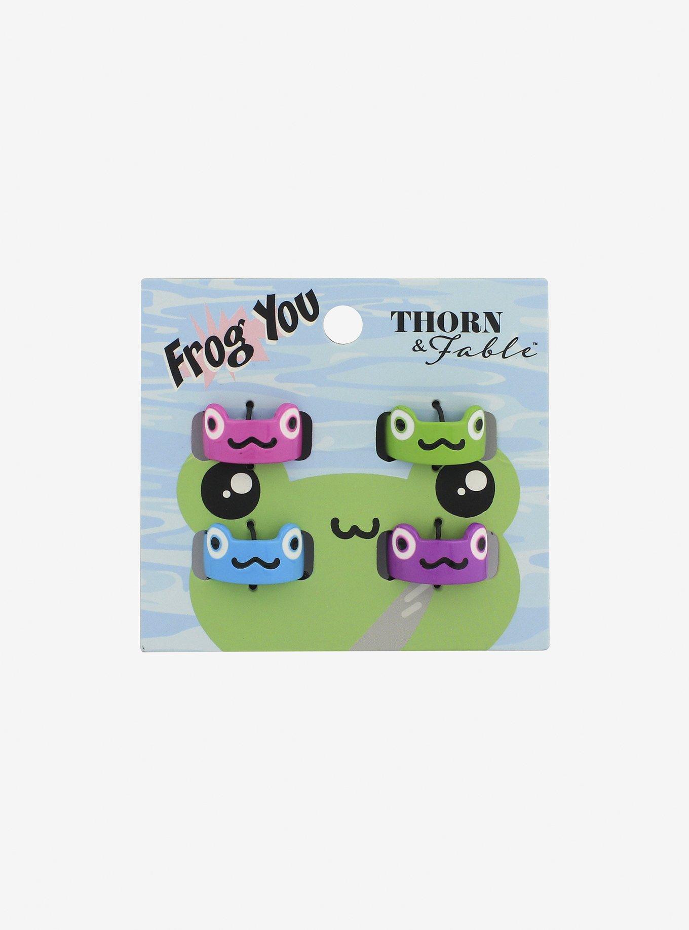 Figural Frog Colorful Ring Set, , hi-res