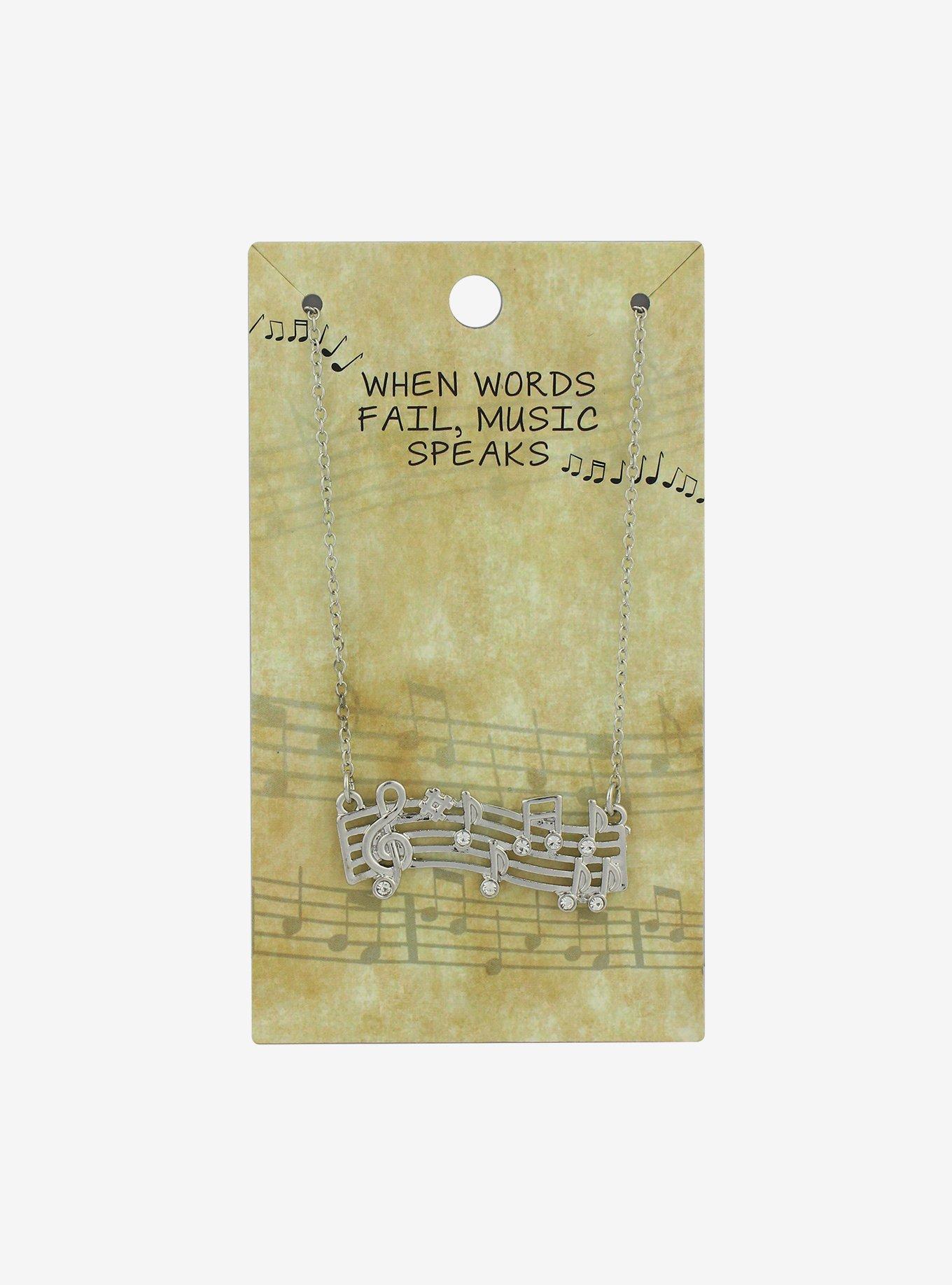 Musical Notes Necklace, , hi-res