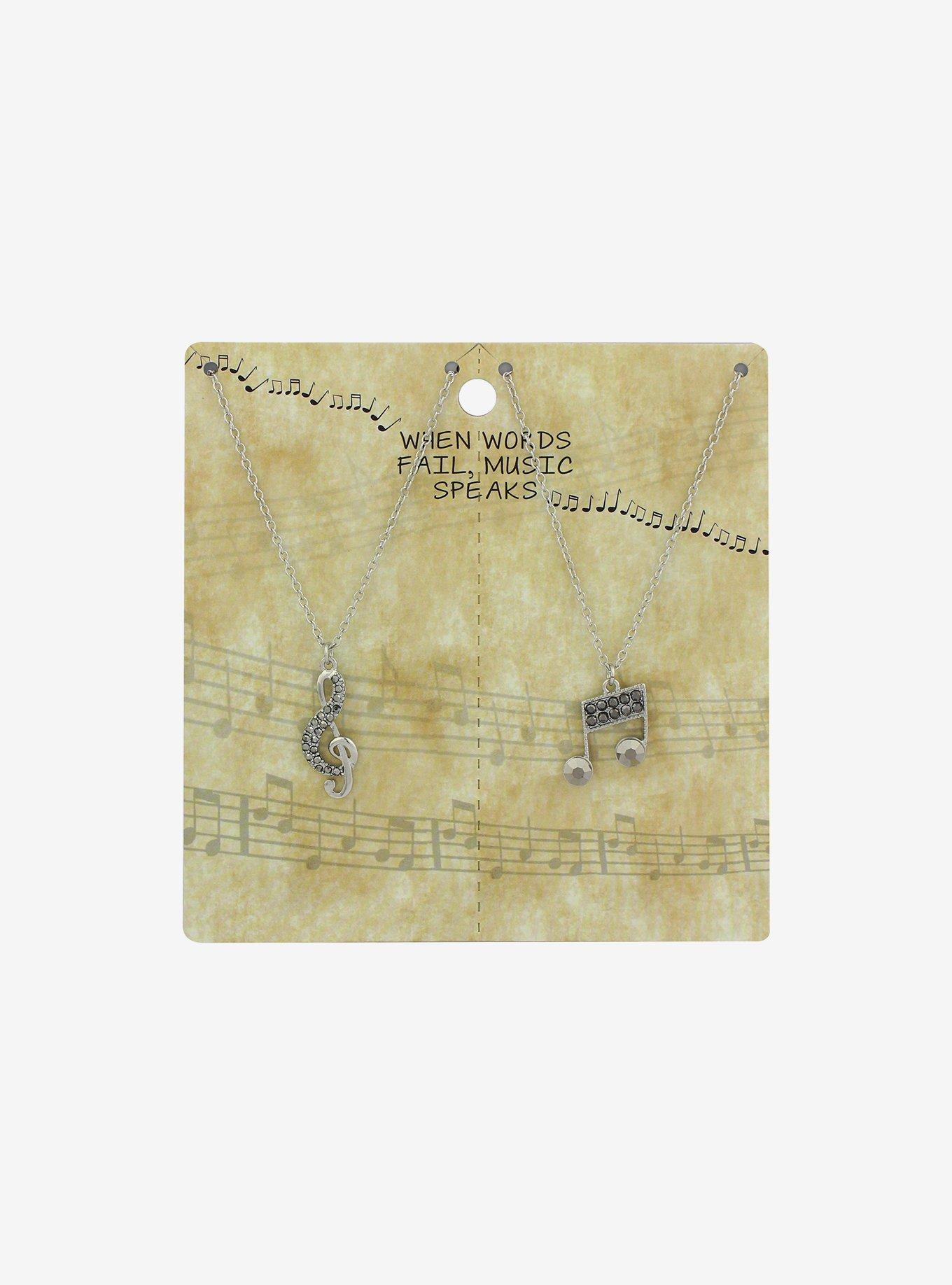 Musical Notes Best Friend Necklace Set, , hi-res