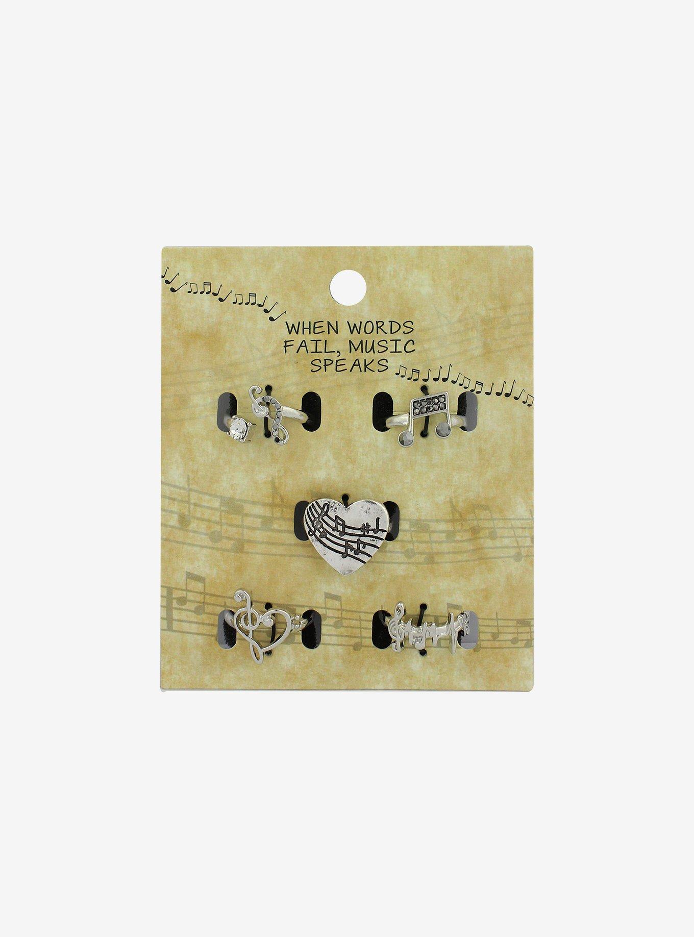 Musical Notes Ring Set, , hi-res