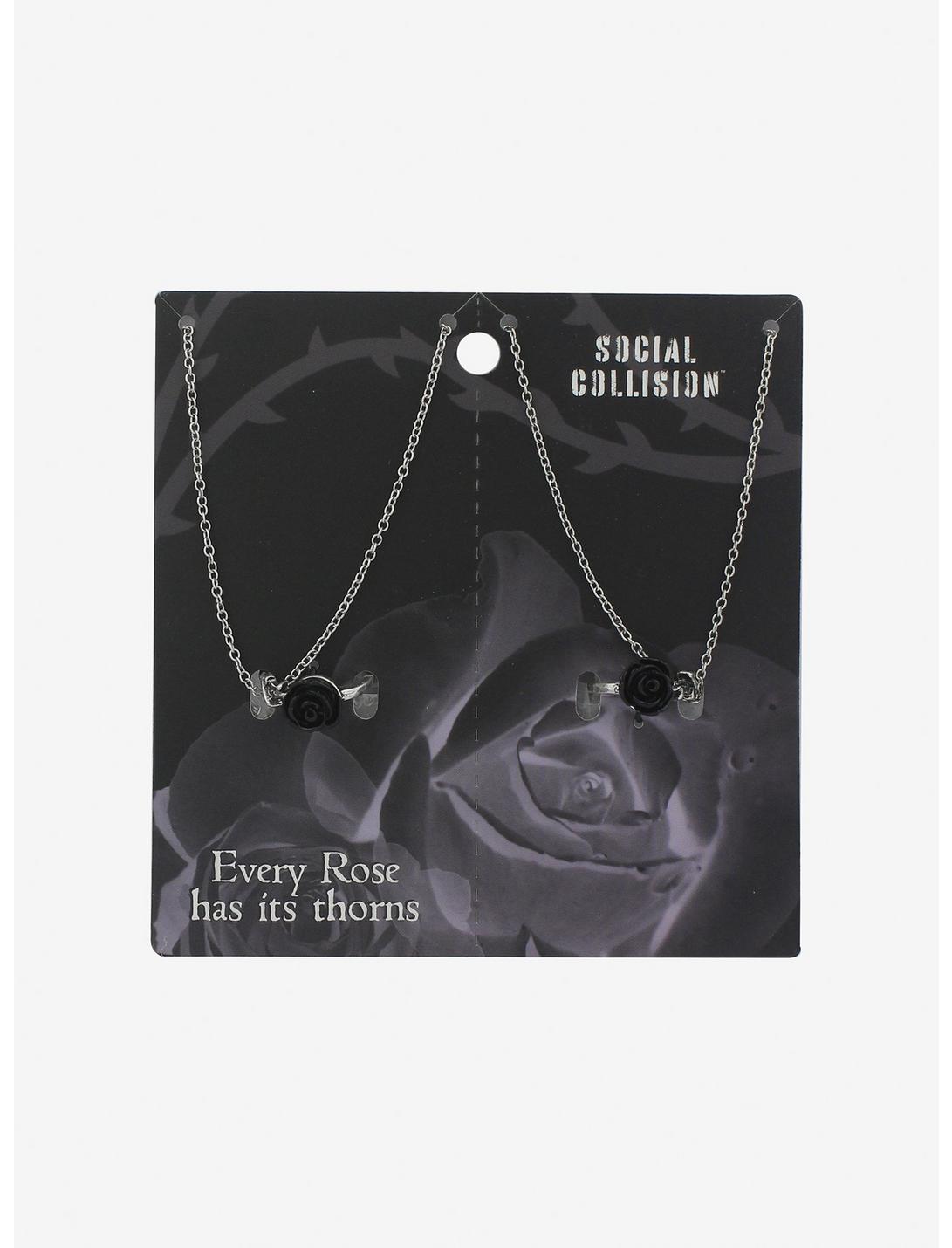 Black Rose Ring Best Friend Necklace Set, , hi-res