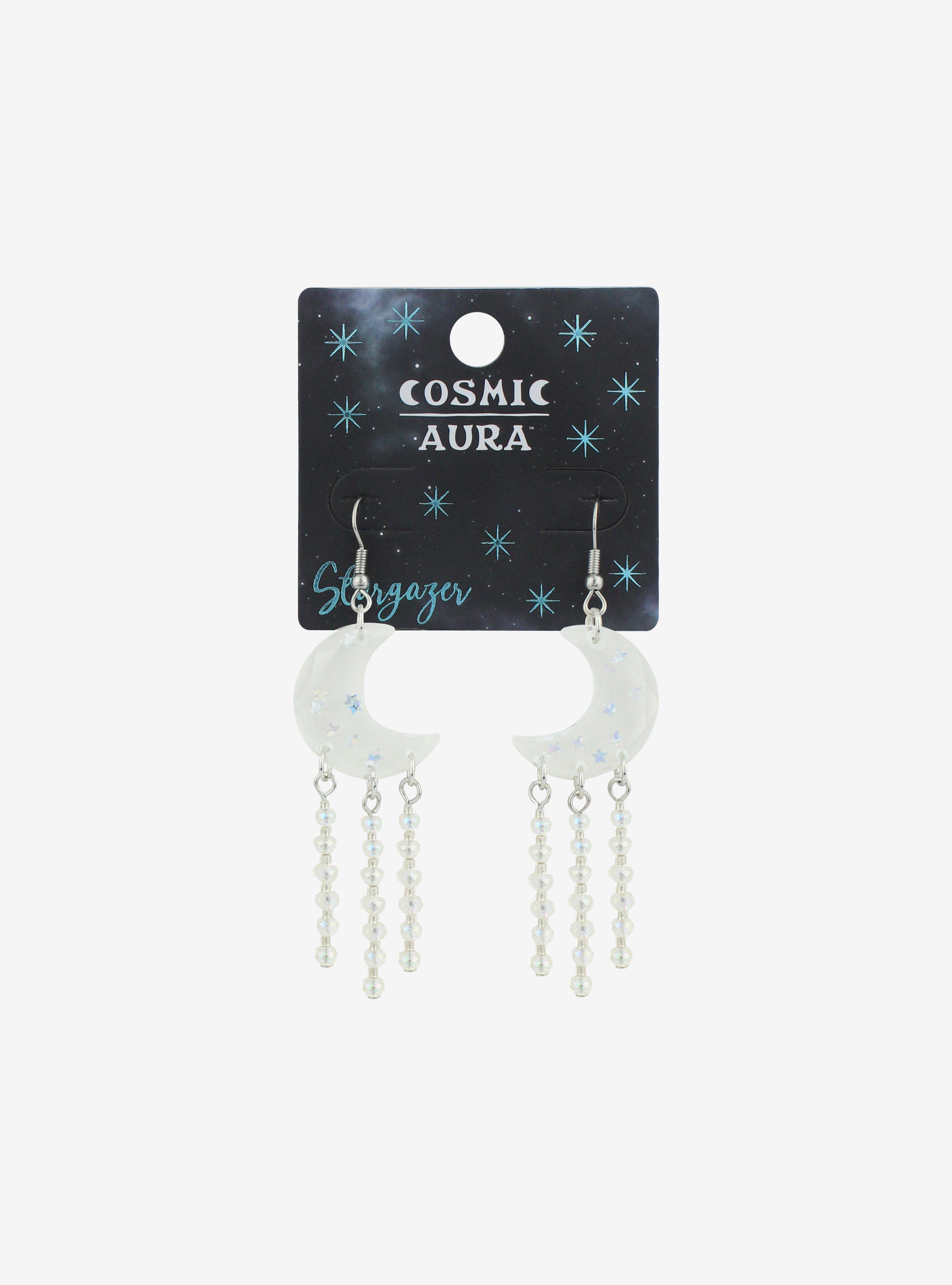 Sparkle Moon Drop Earrings, , hi-res