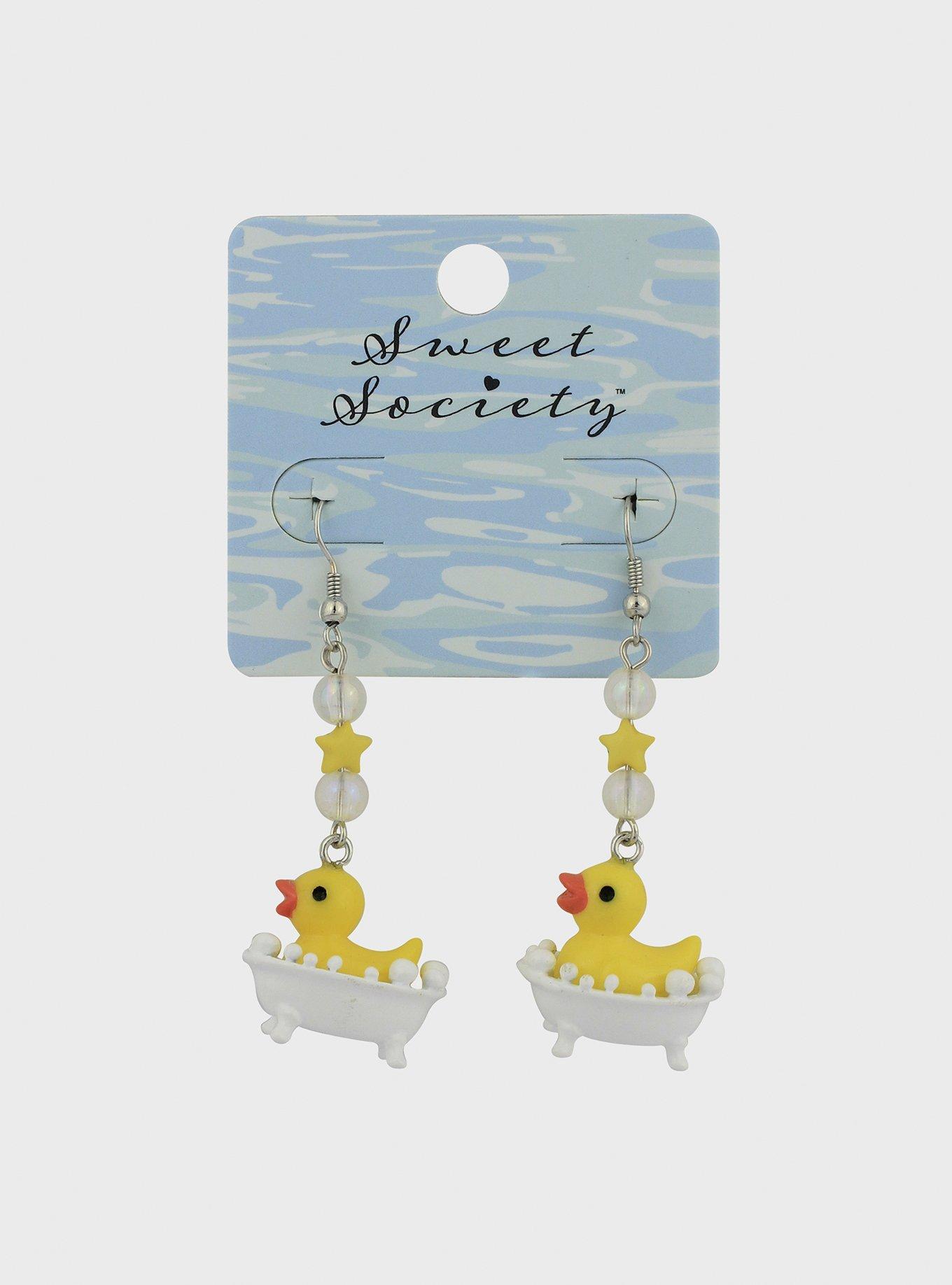Rubber Duck Bathtub Drop Earrings, , hi-res