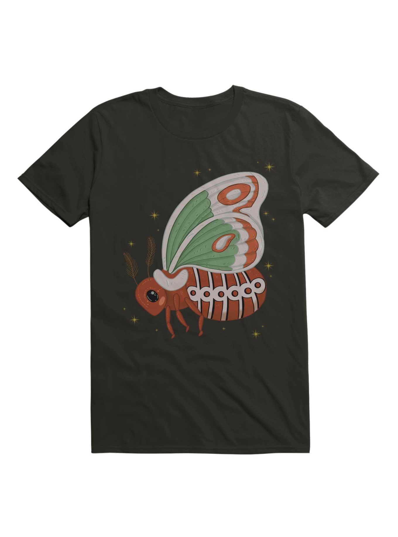 Kawaii Cecropia Moth T-Shirt, BLACK, hi-res