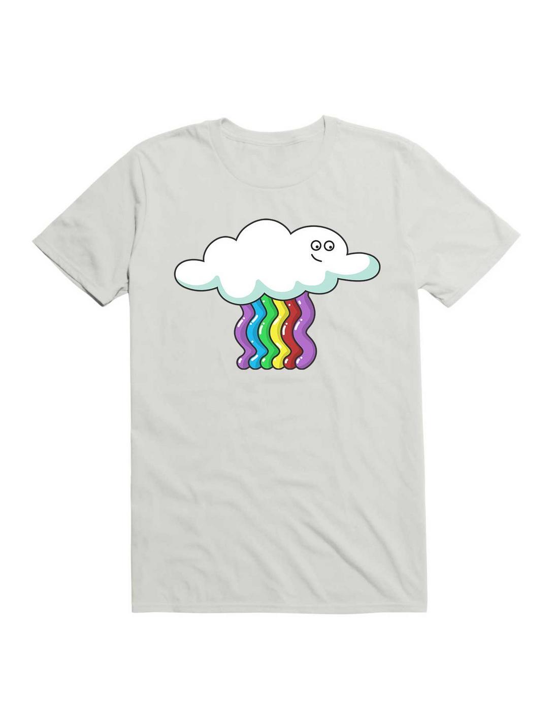 Kawaii clouds and rainbows pattern T-Shirt, , hi-res