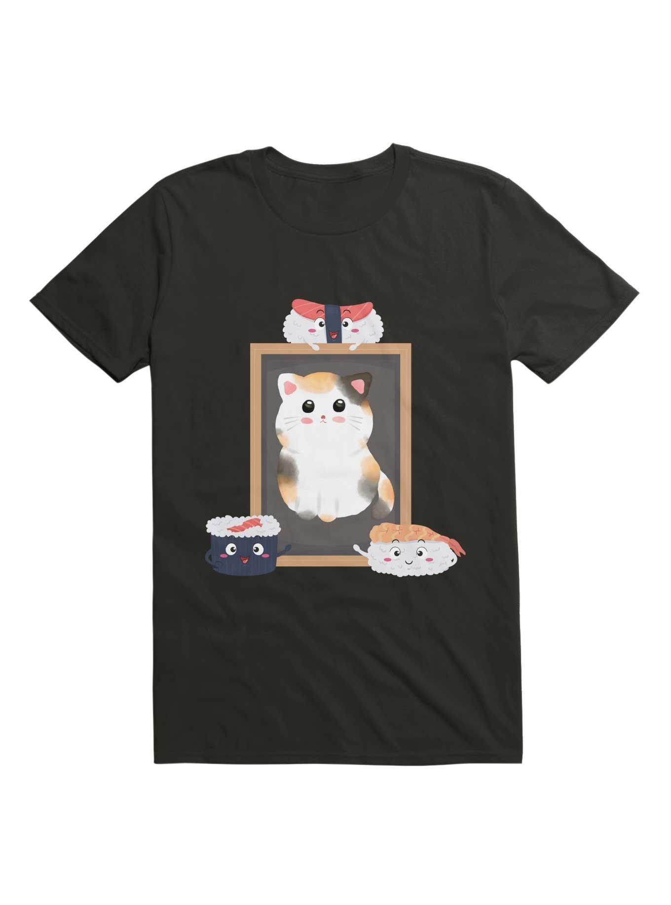 Kawaii Funny Sushi Loves Cute Cat Kawaii T-Shirt, , hi-res