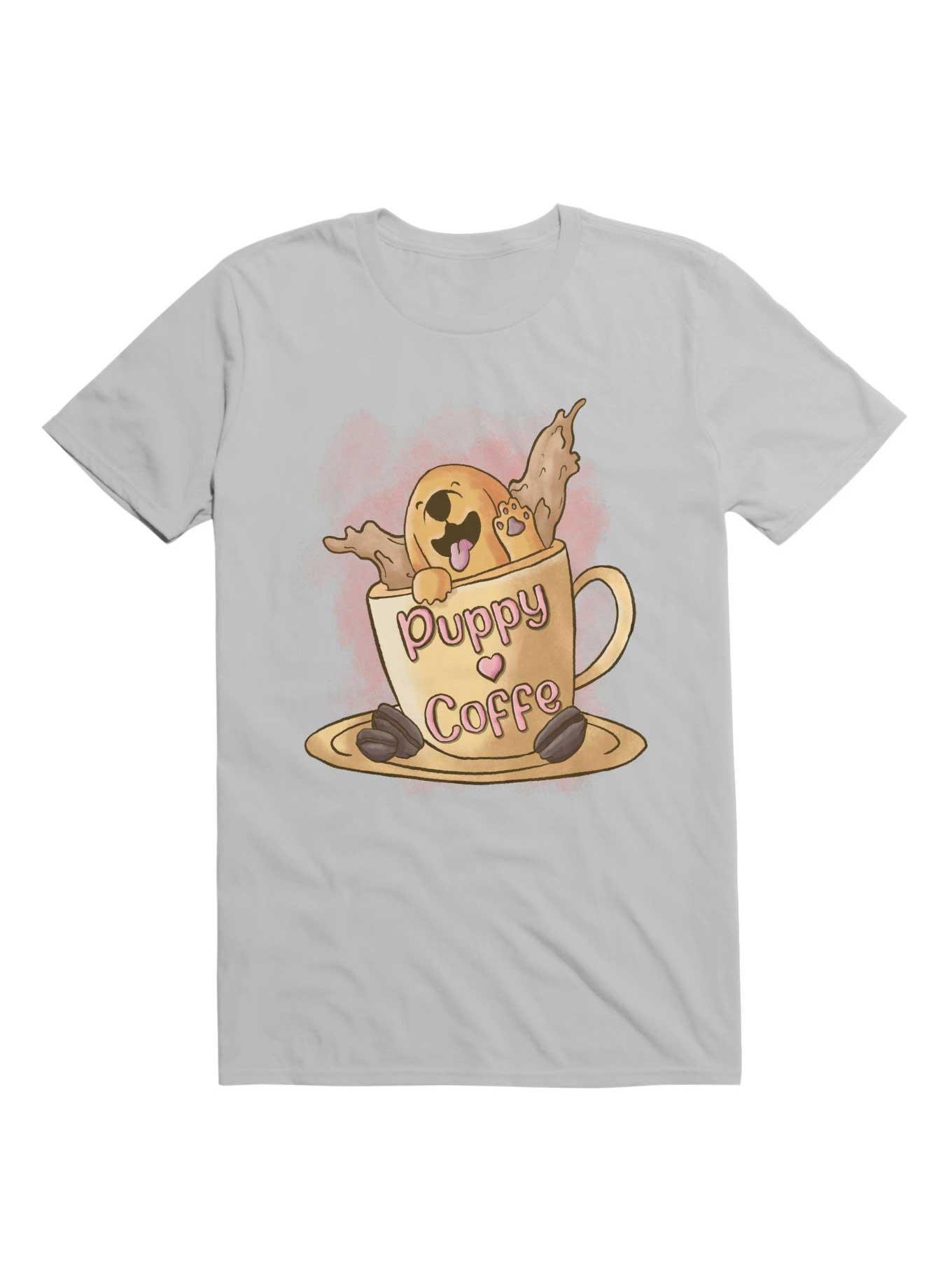Kawaii Puppy Love Coffee T-Shirt, , hi-res