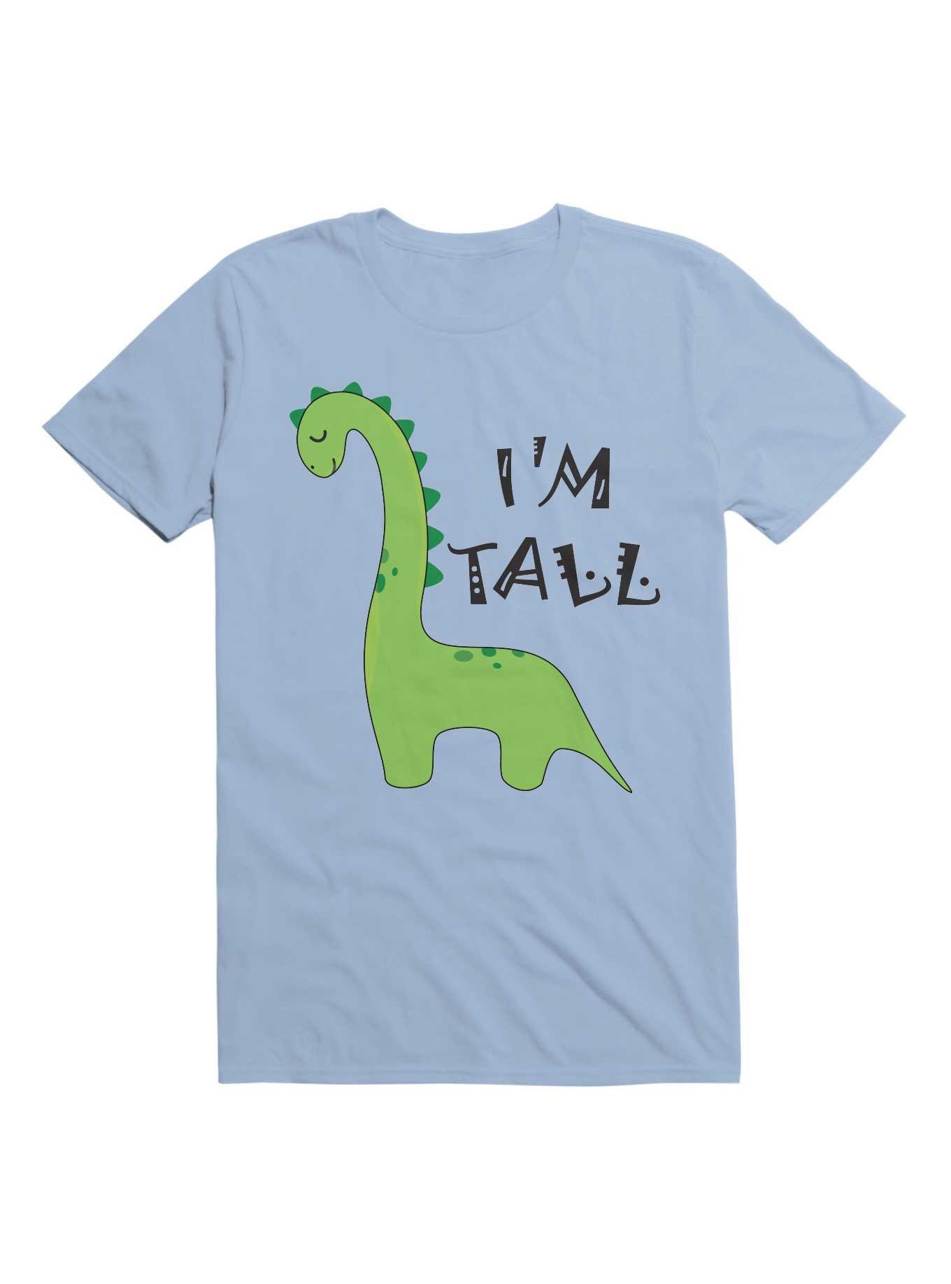 Kawaii Tall Dinosaur - I'm Tall Mom & Dad T-Shirt, LIGHT BLUE, hi-res