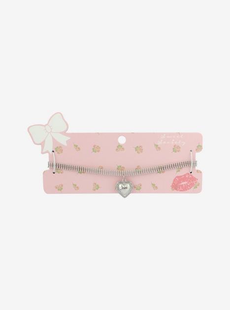 Sparkle Chain Heart Choker | Hot Topic