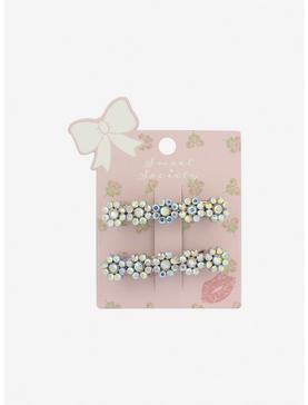 Bejeweled Flower Hair Clip Set, , hi-res