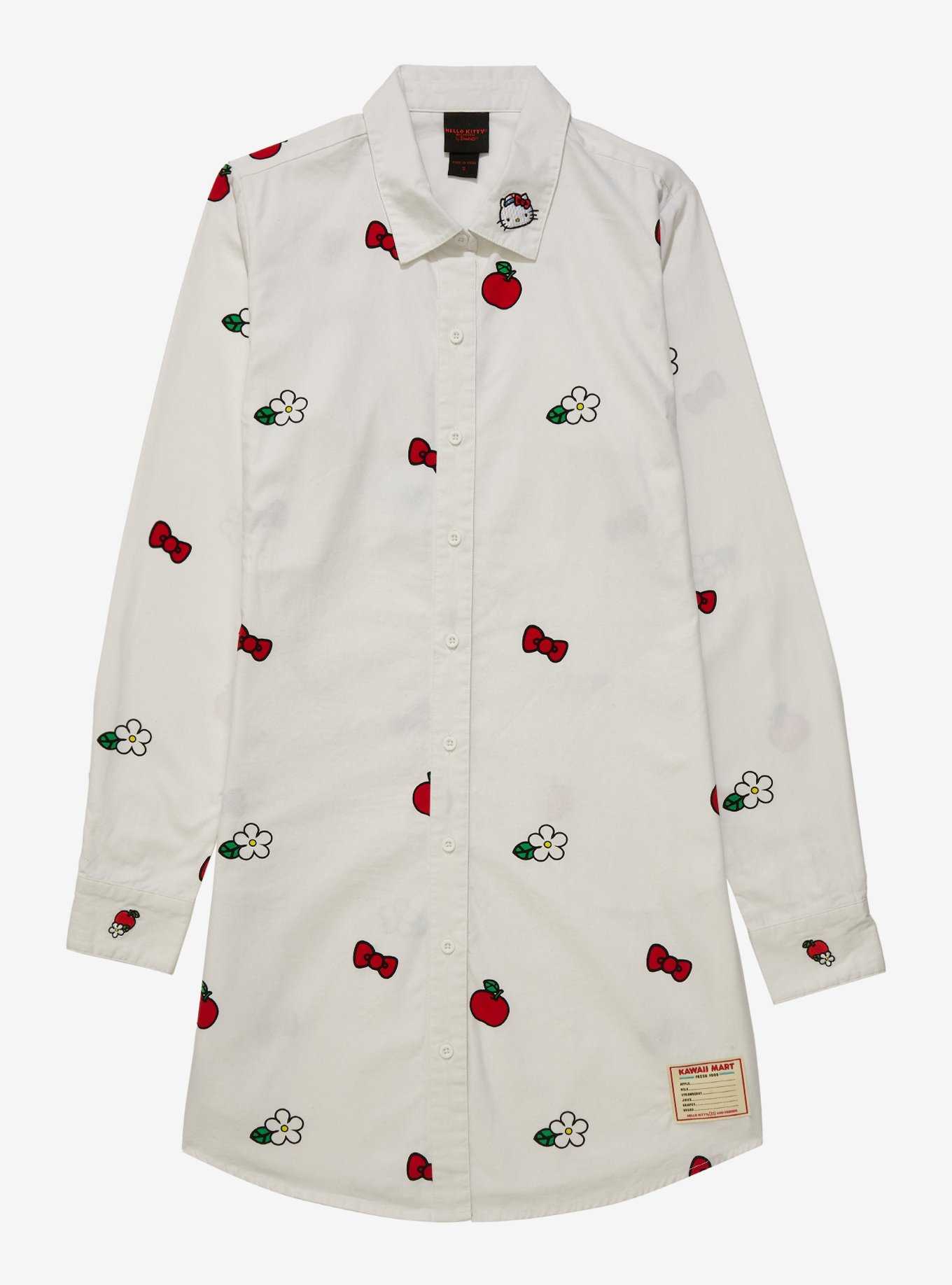 Sanrio Hello Kitty Icons Allover Print Button-Down Shirt Dress, , hi-res