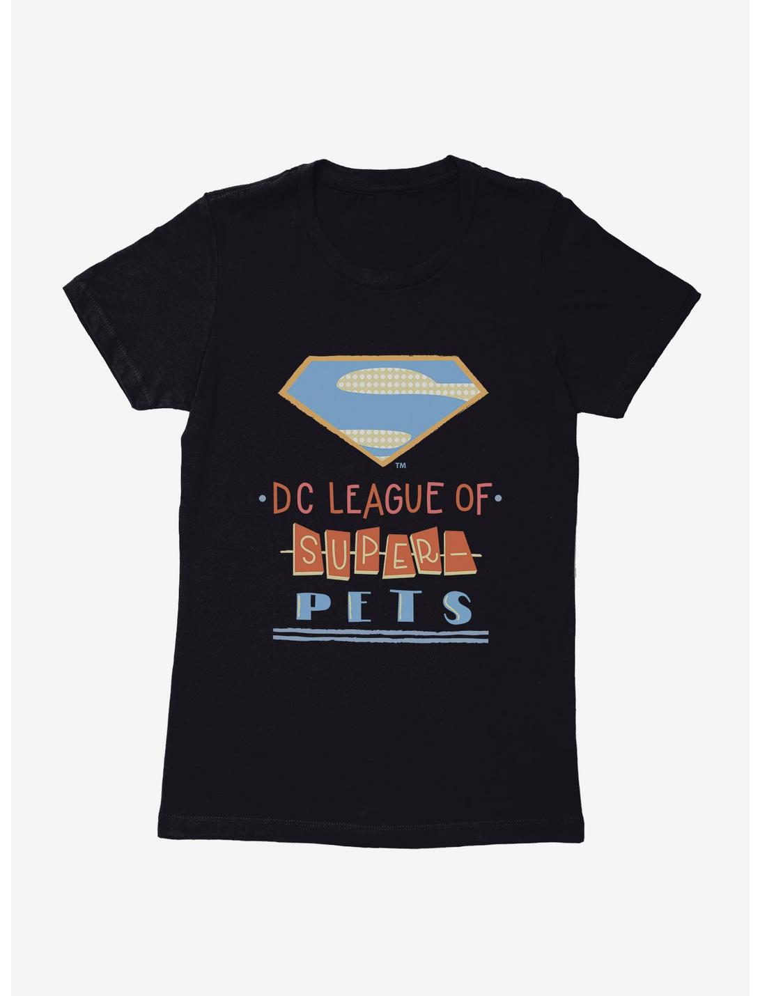 DC League of Super-Pets Logo Stacked Story Book Womens T-Shirt, , hi-res