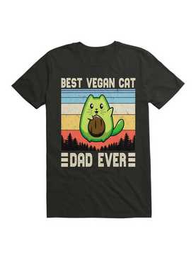 Kawaii Best Vegan Cat Dad Ever T-Shirt, , hi-res
