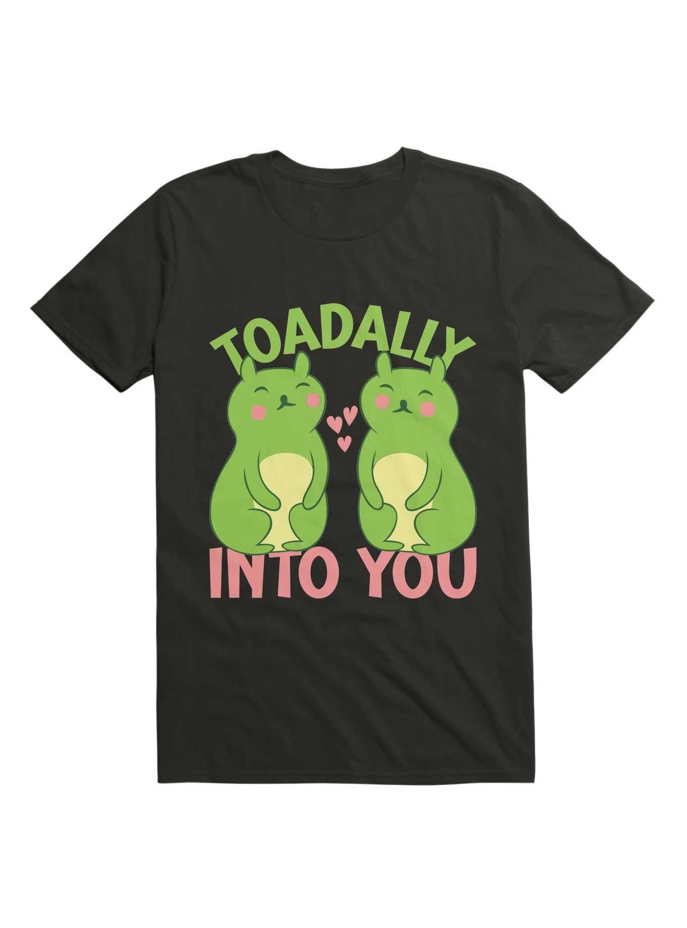 Kawaii Toadally Into You Funny Frog Valentine's Day Pun T-Shirt, , hi-res
