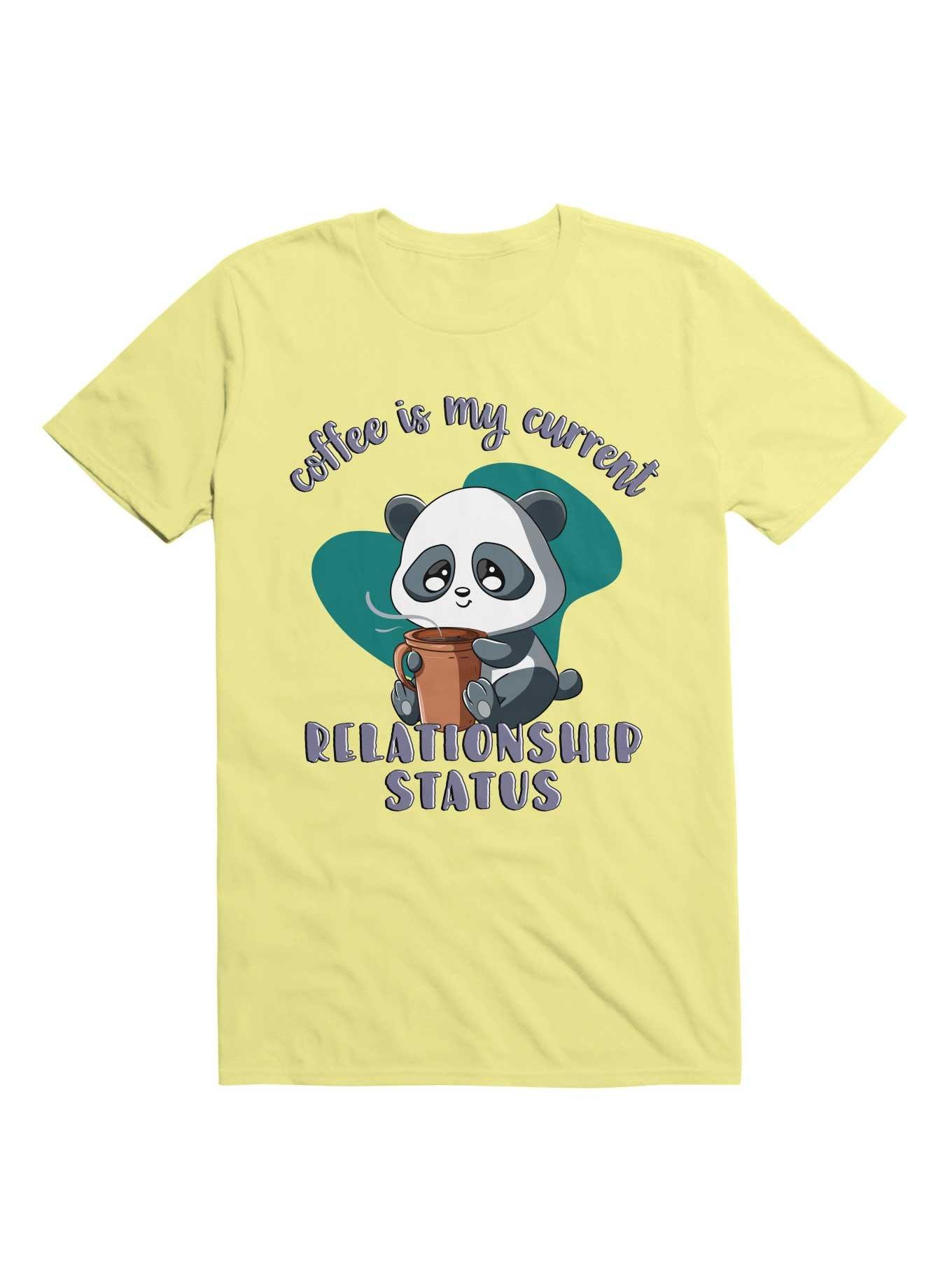 Kawaii Coffee is My Current Relationship Status T-Shirt, CORN SILK, hi-res