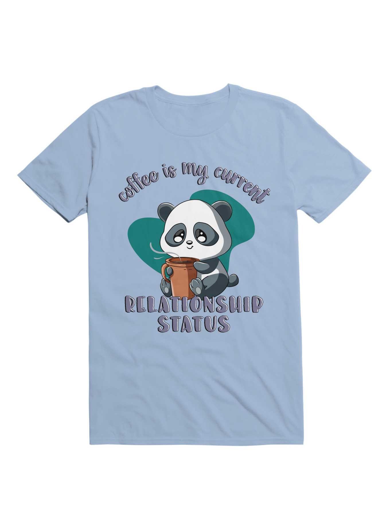 Kawaii Coffee is My Current Relationship Status T-Shirt, LIGHT BLUE, hi-res
